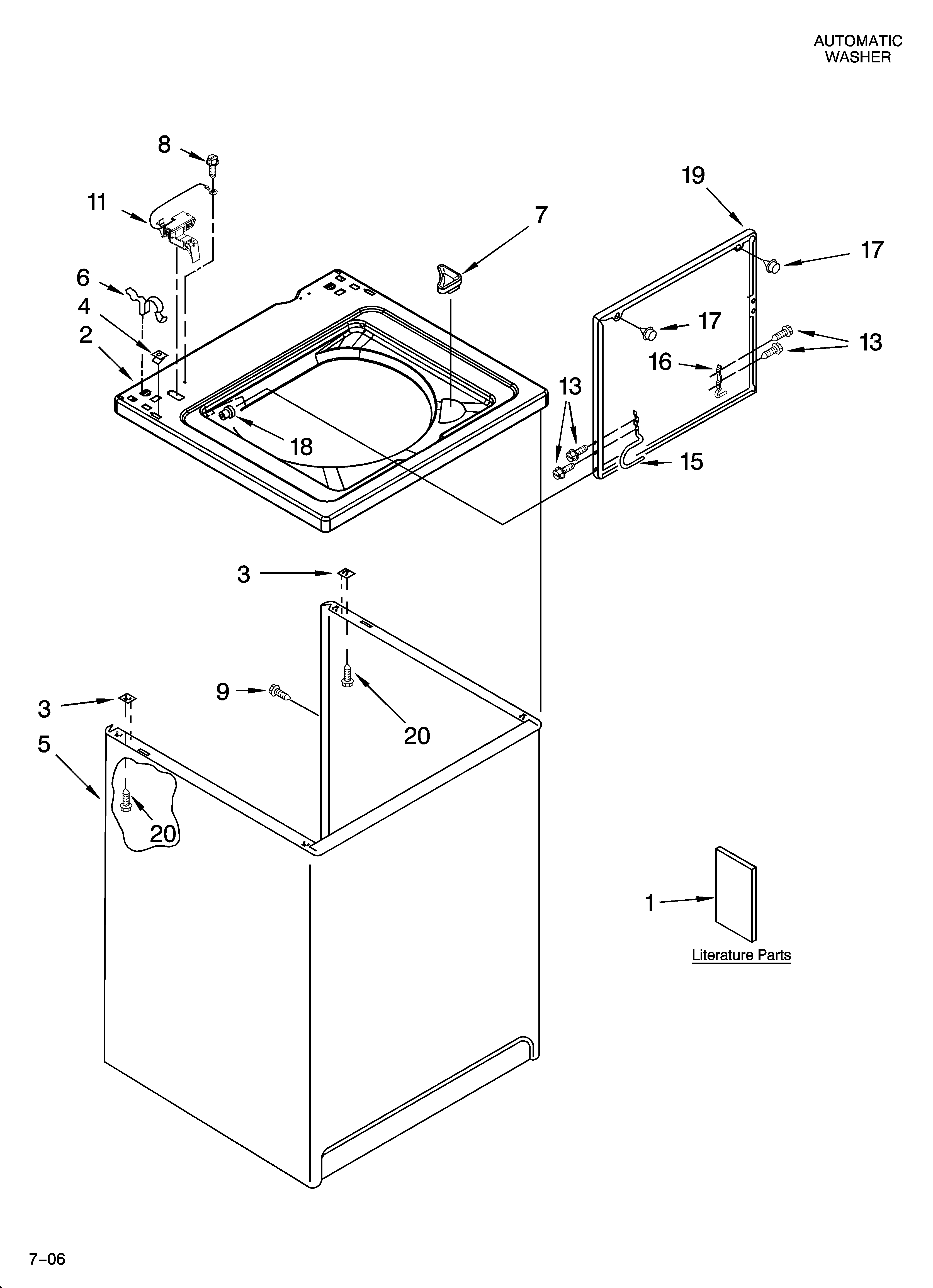 Top and cabinet parts