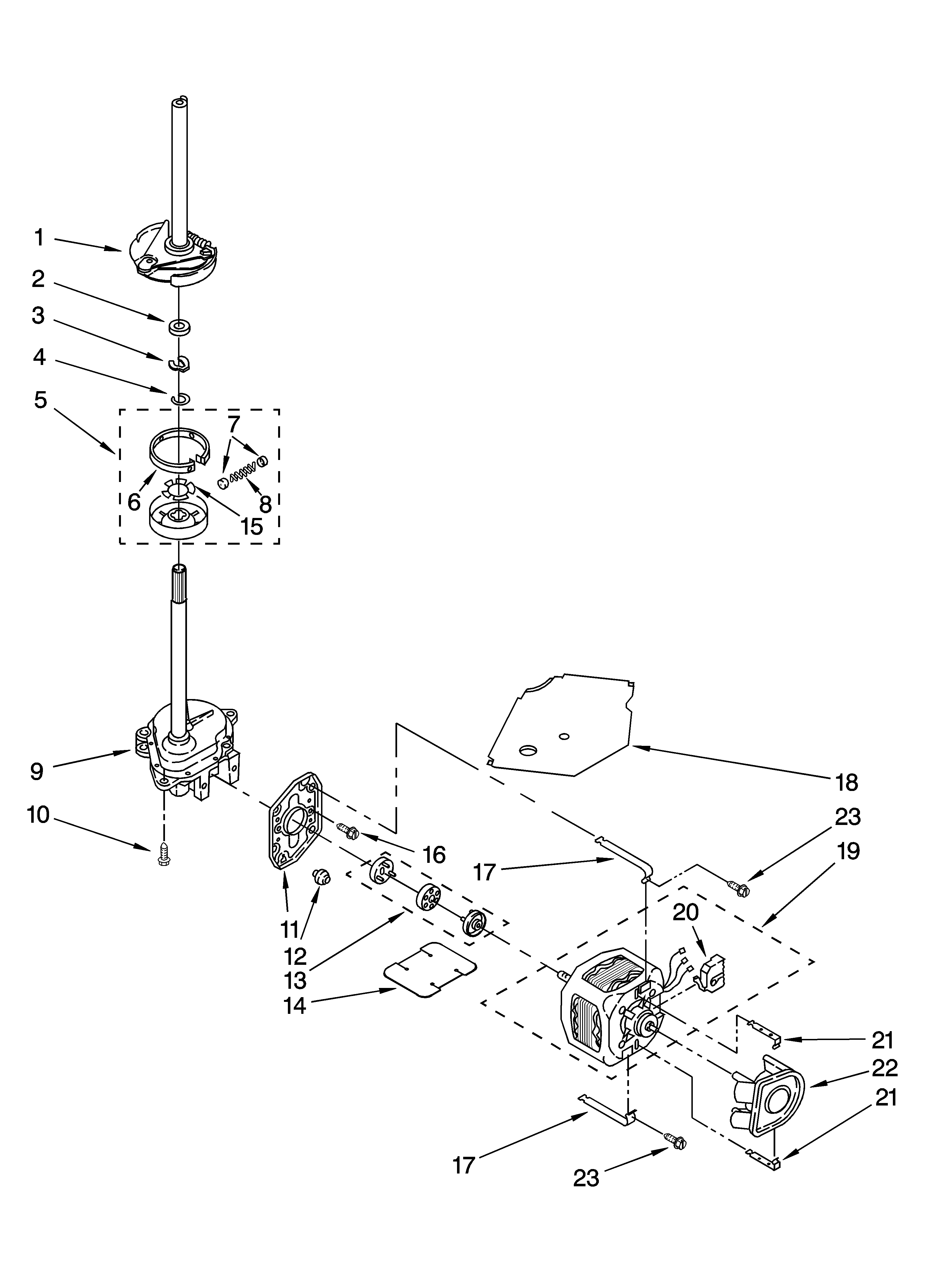 Brake, clutch, gearcase, motor and pump parts