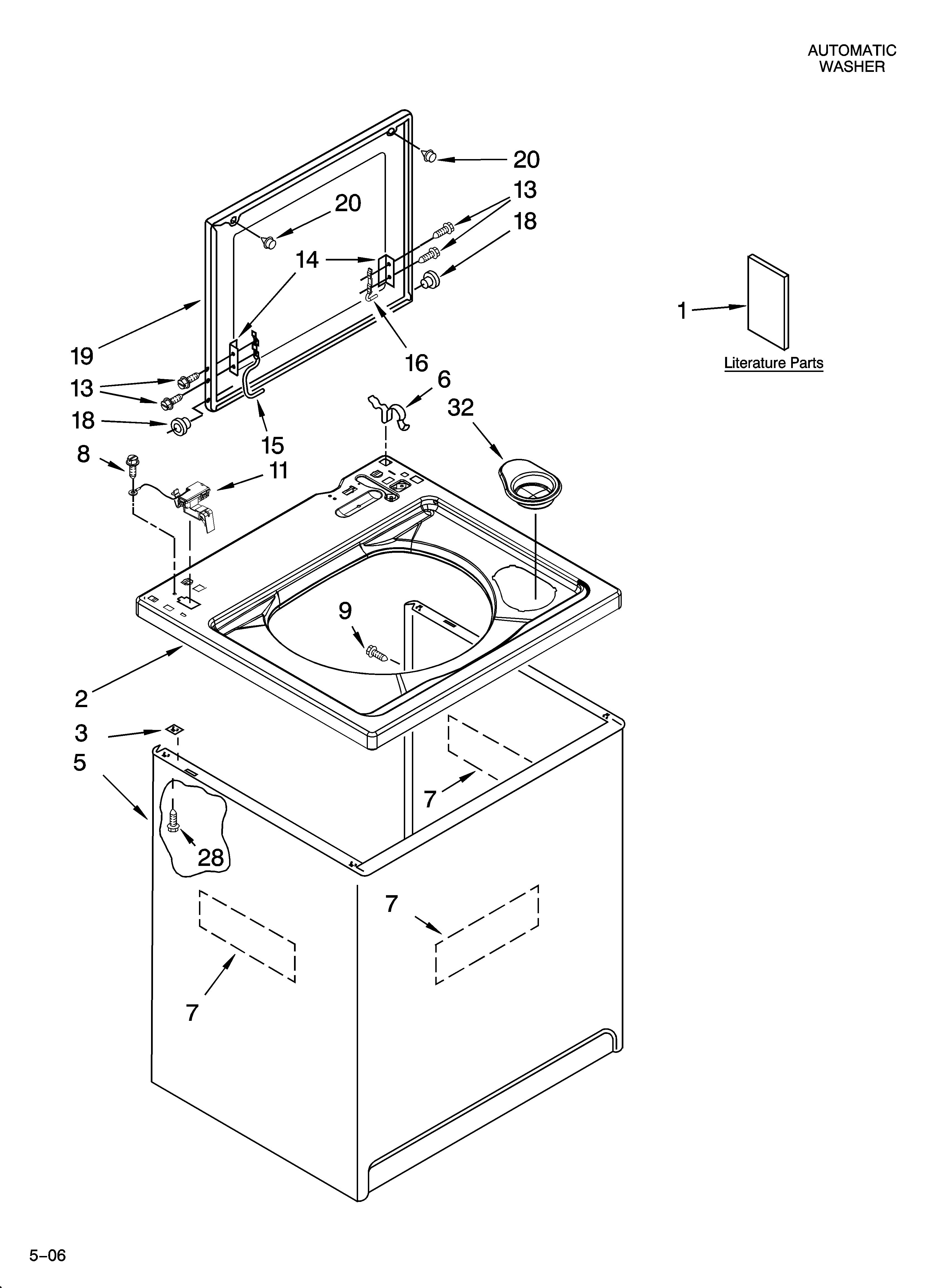 Top and cabinet parts