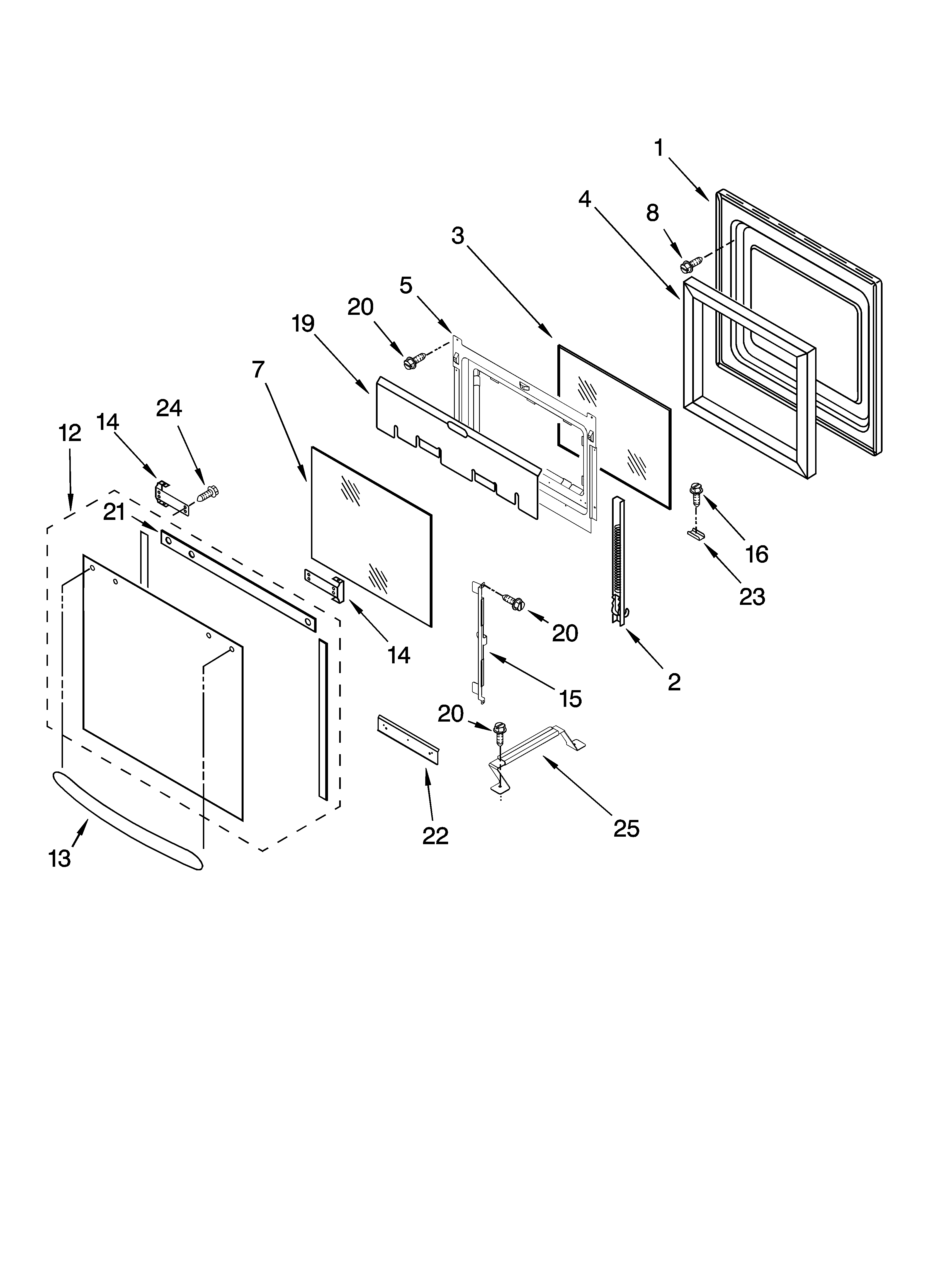 Oven door parts