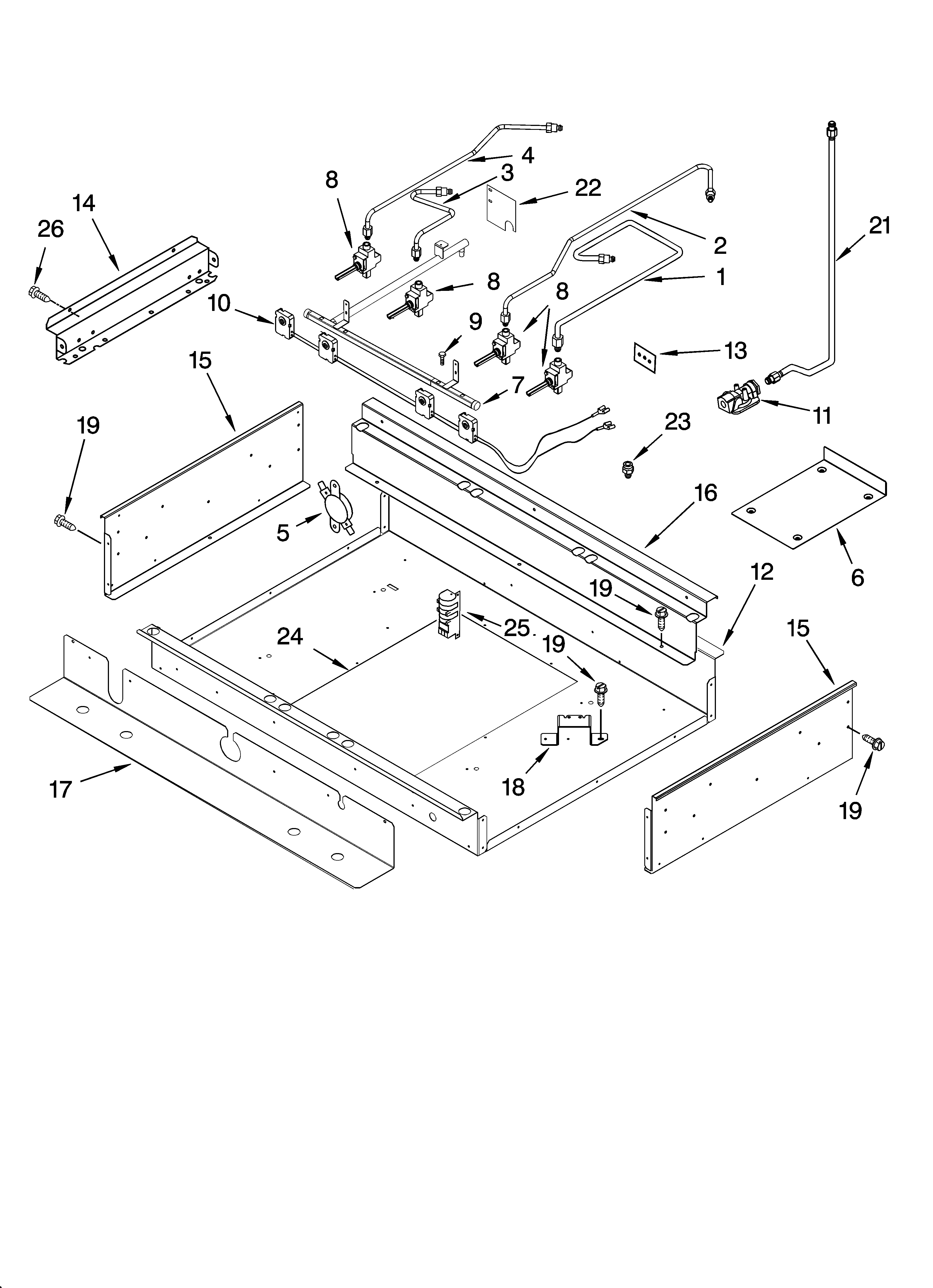 Burner box and manifold parts