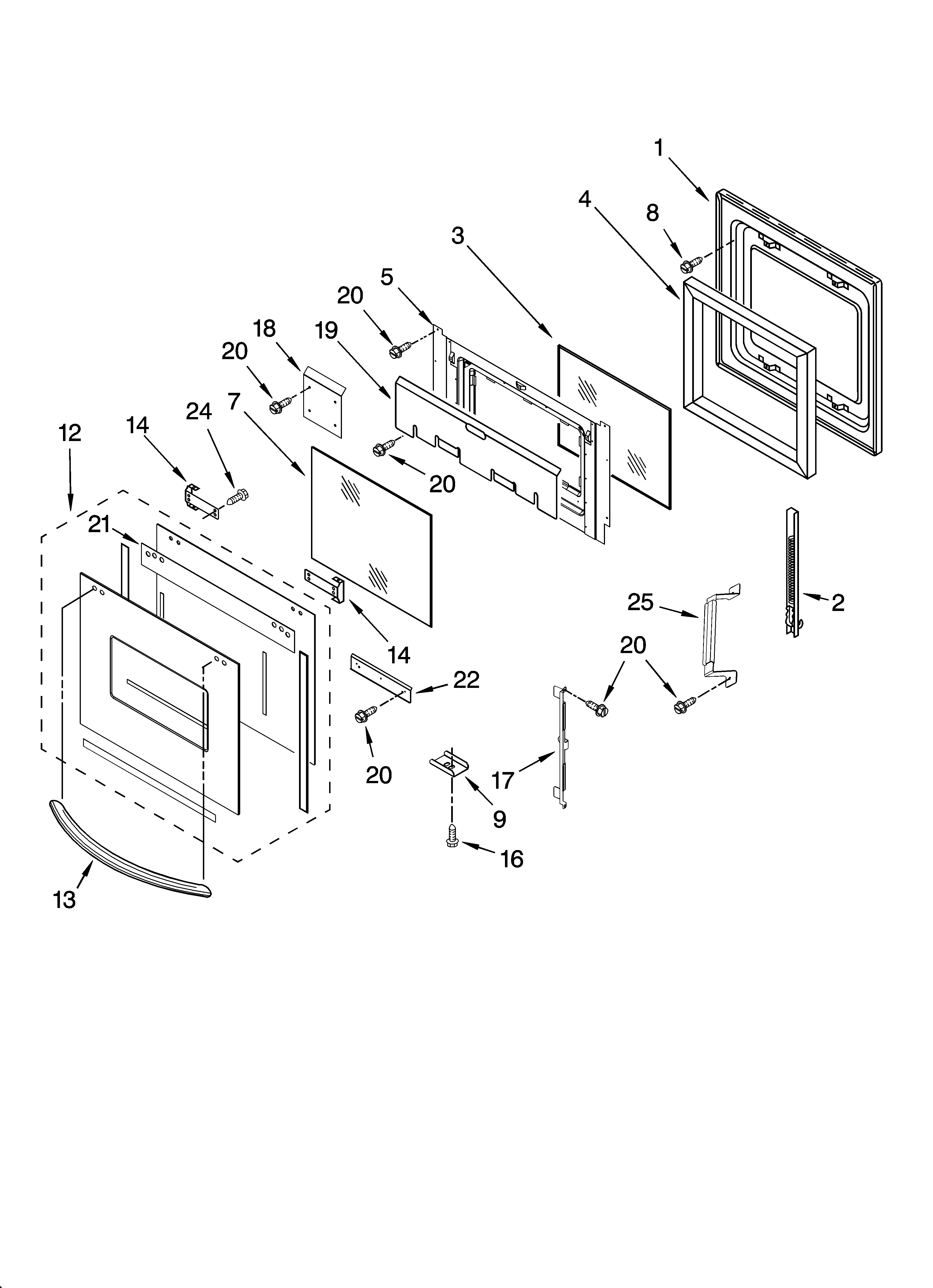 Oven door parts