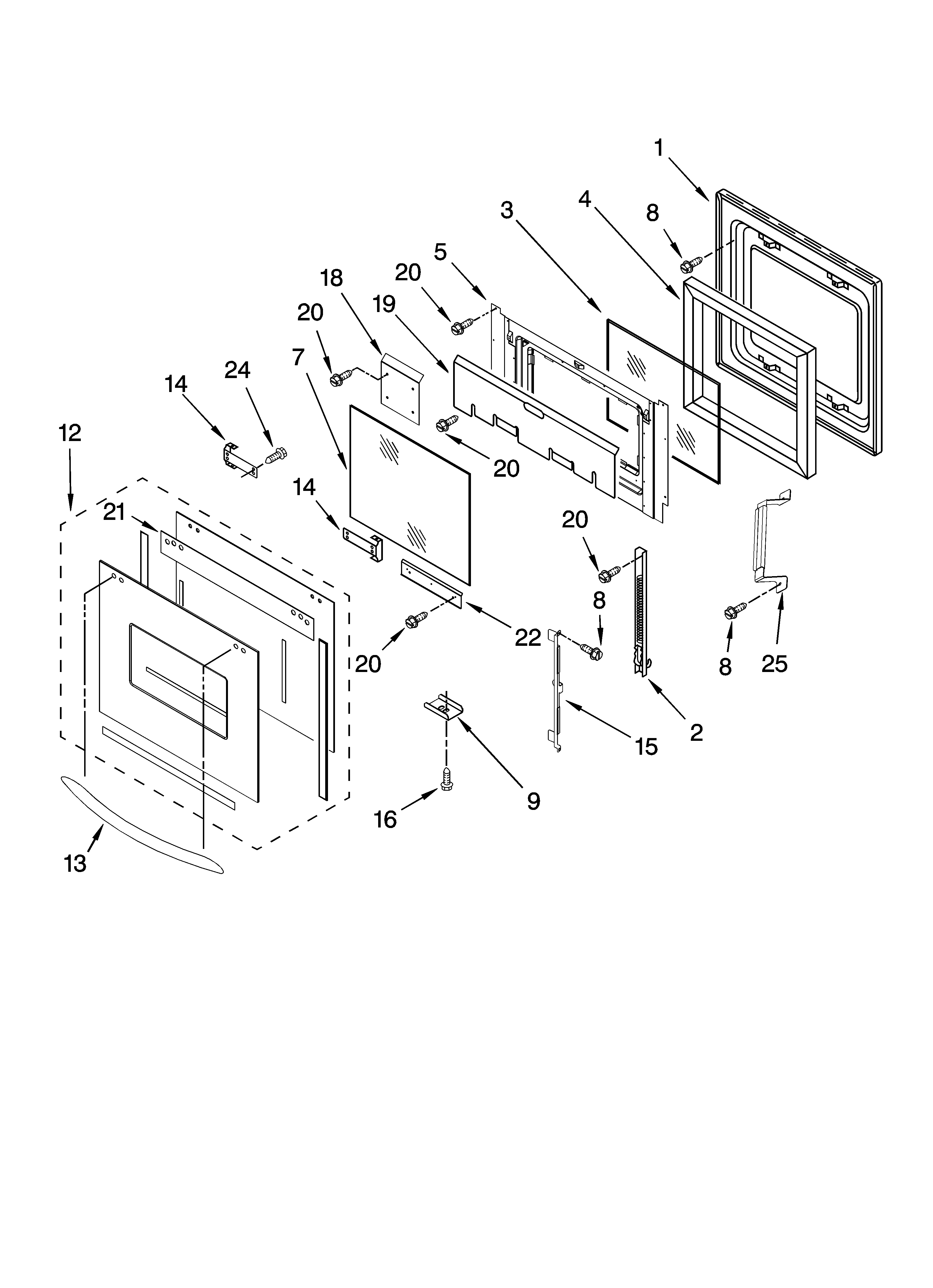 Oven door parts