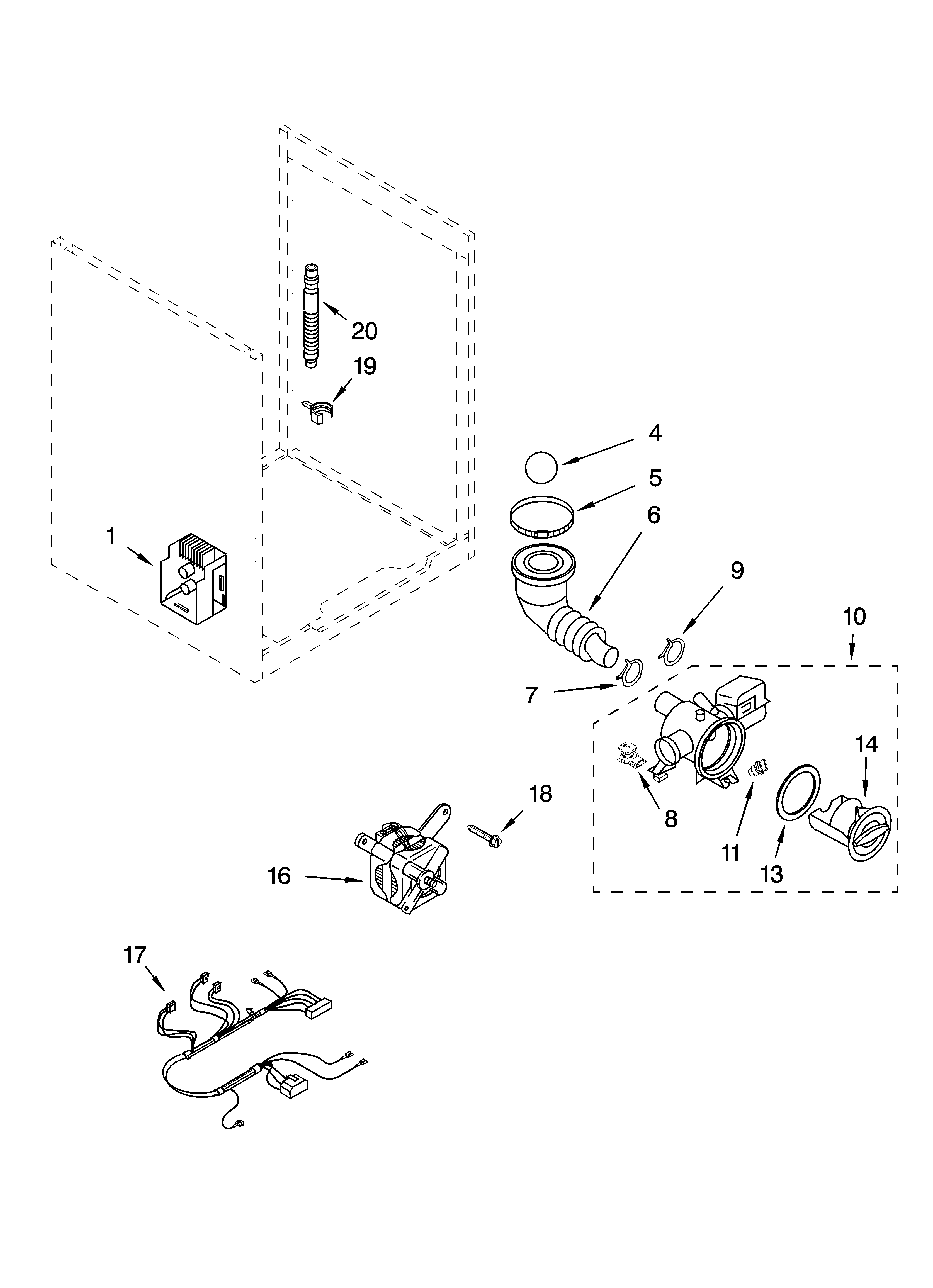 Pump and motor parts, optional parts (not included)