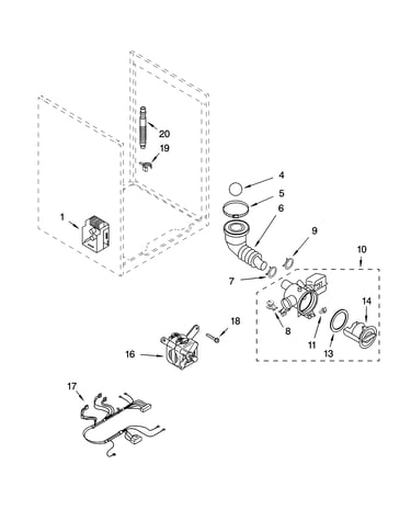 Pump and motor parts, optional parts (not included)