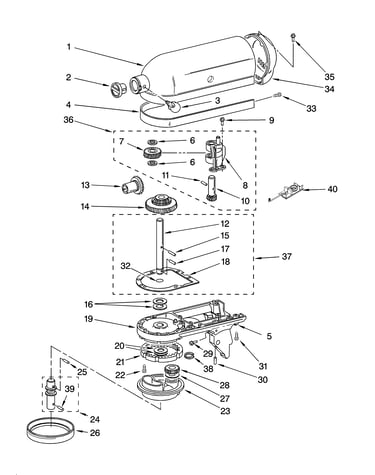 Case, gearing and planetary unit