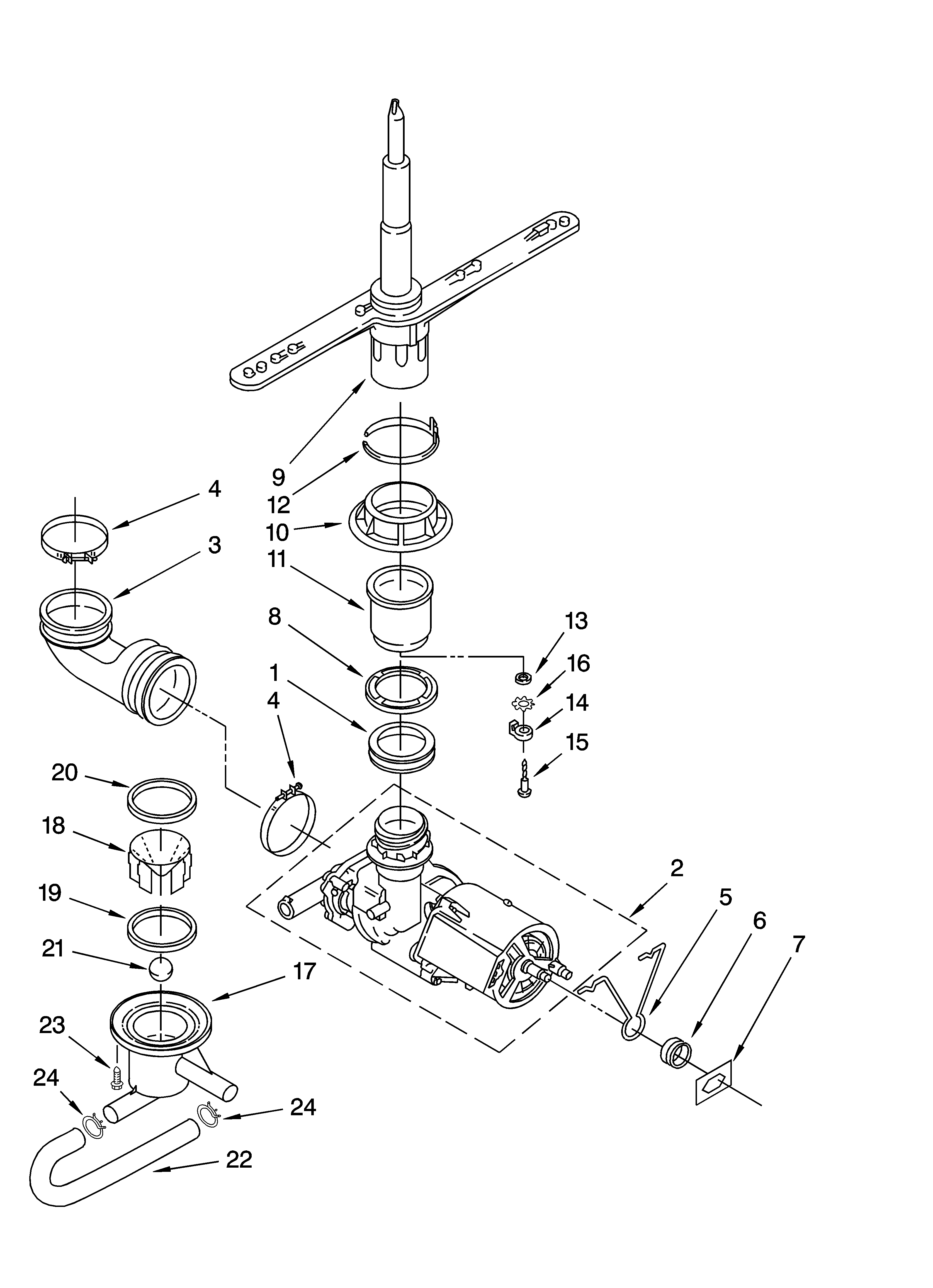 Pump and spray arm parts