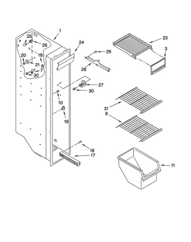 Freezer liner parts