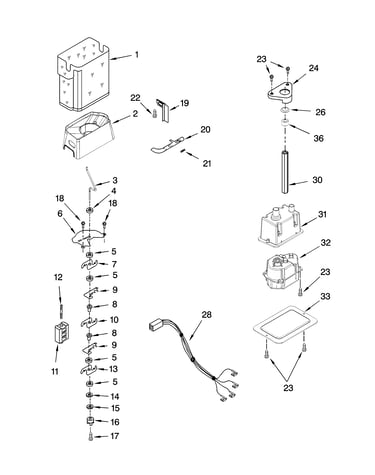 Motor and ice container parts