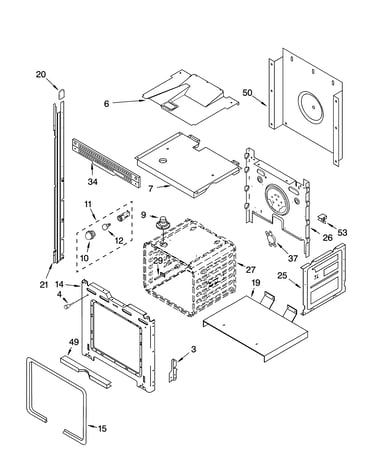 Upper oven parts