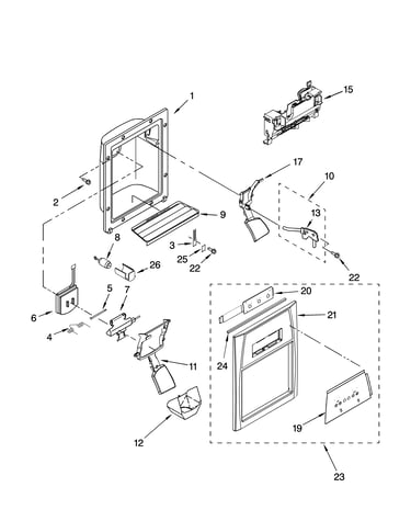 Dispenser front parts