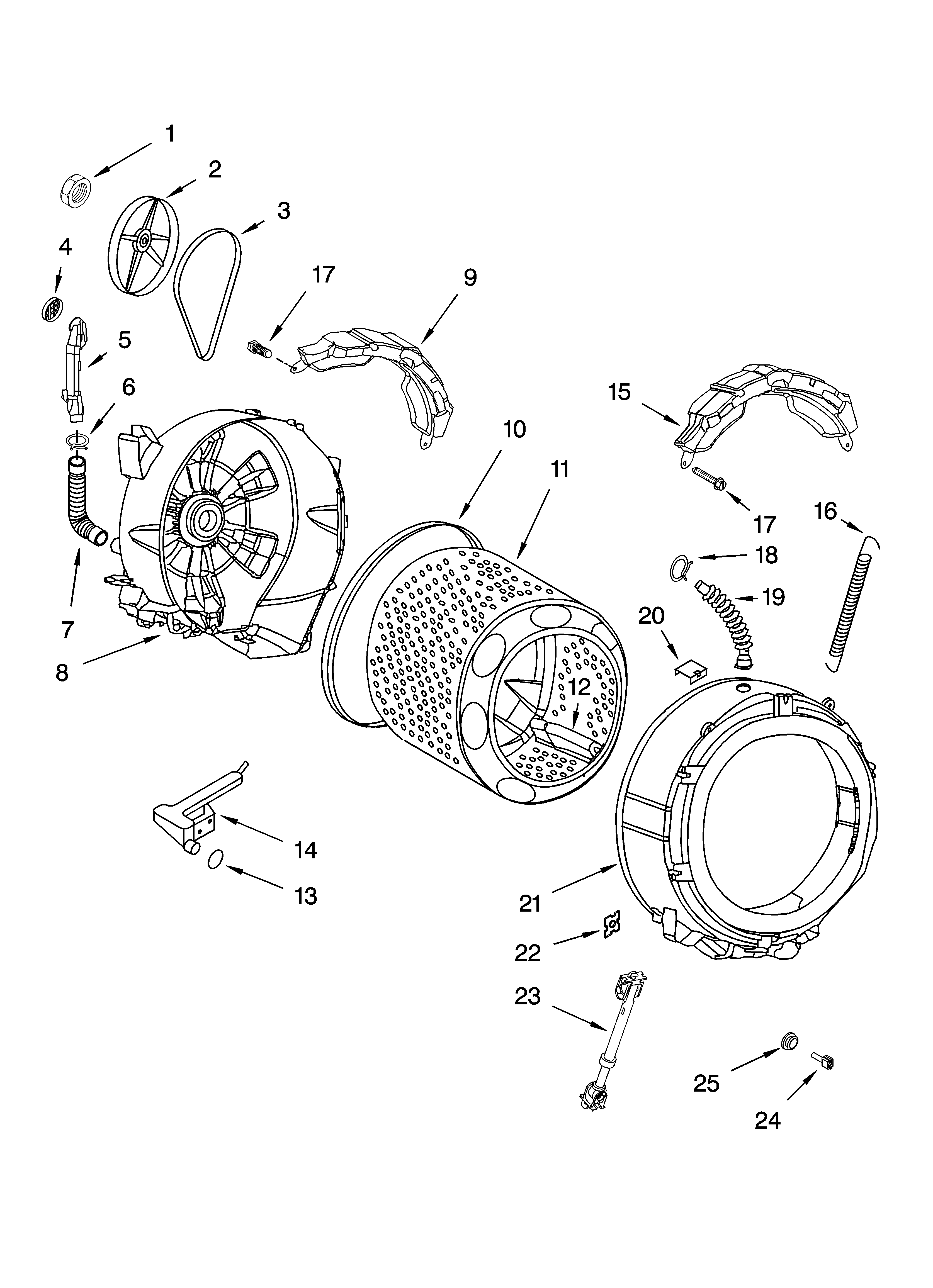 Tub and basket parts