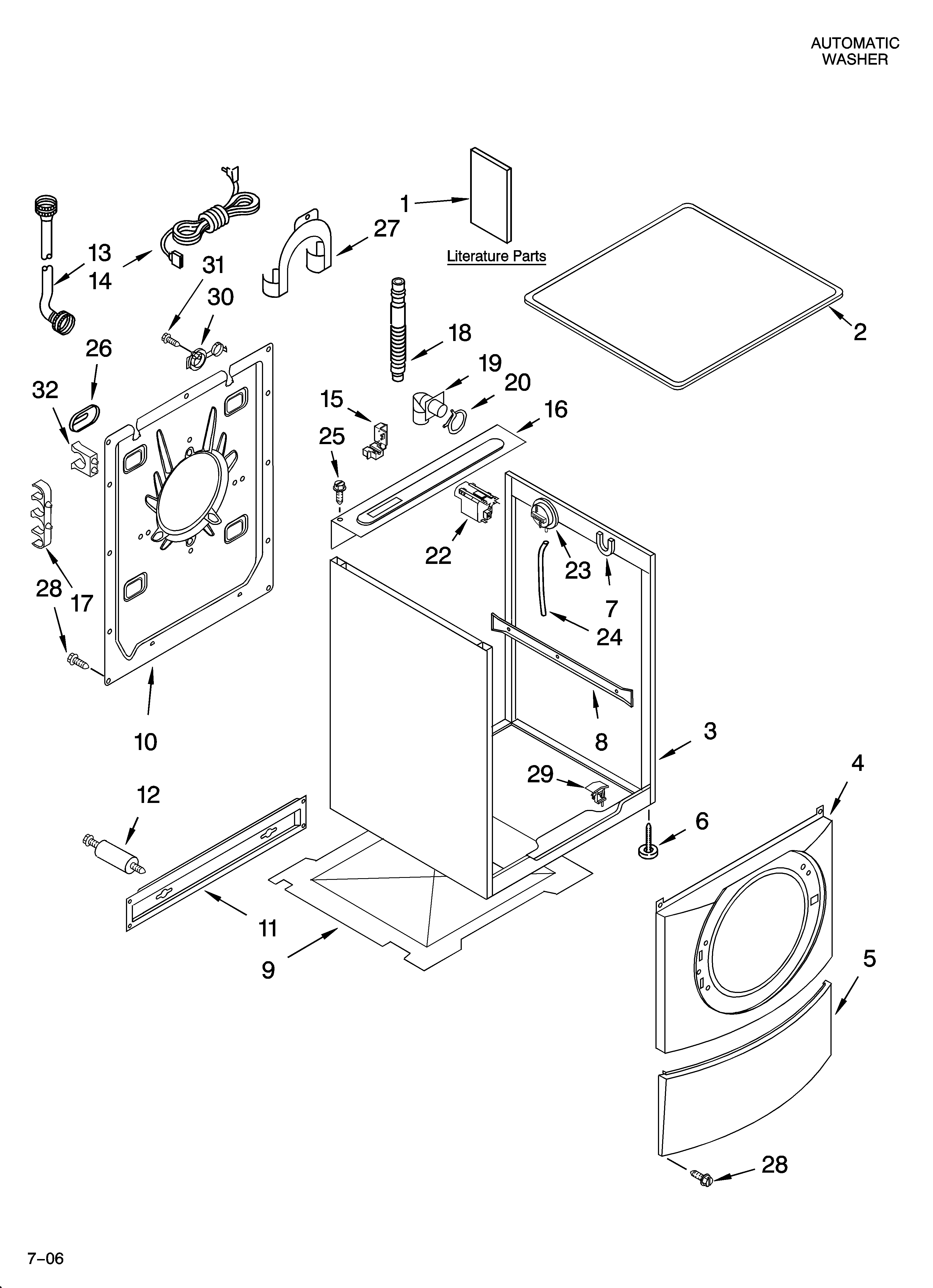 Top and cabinet parts