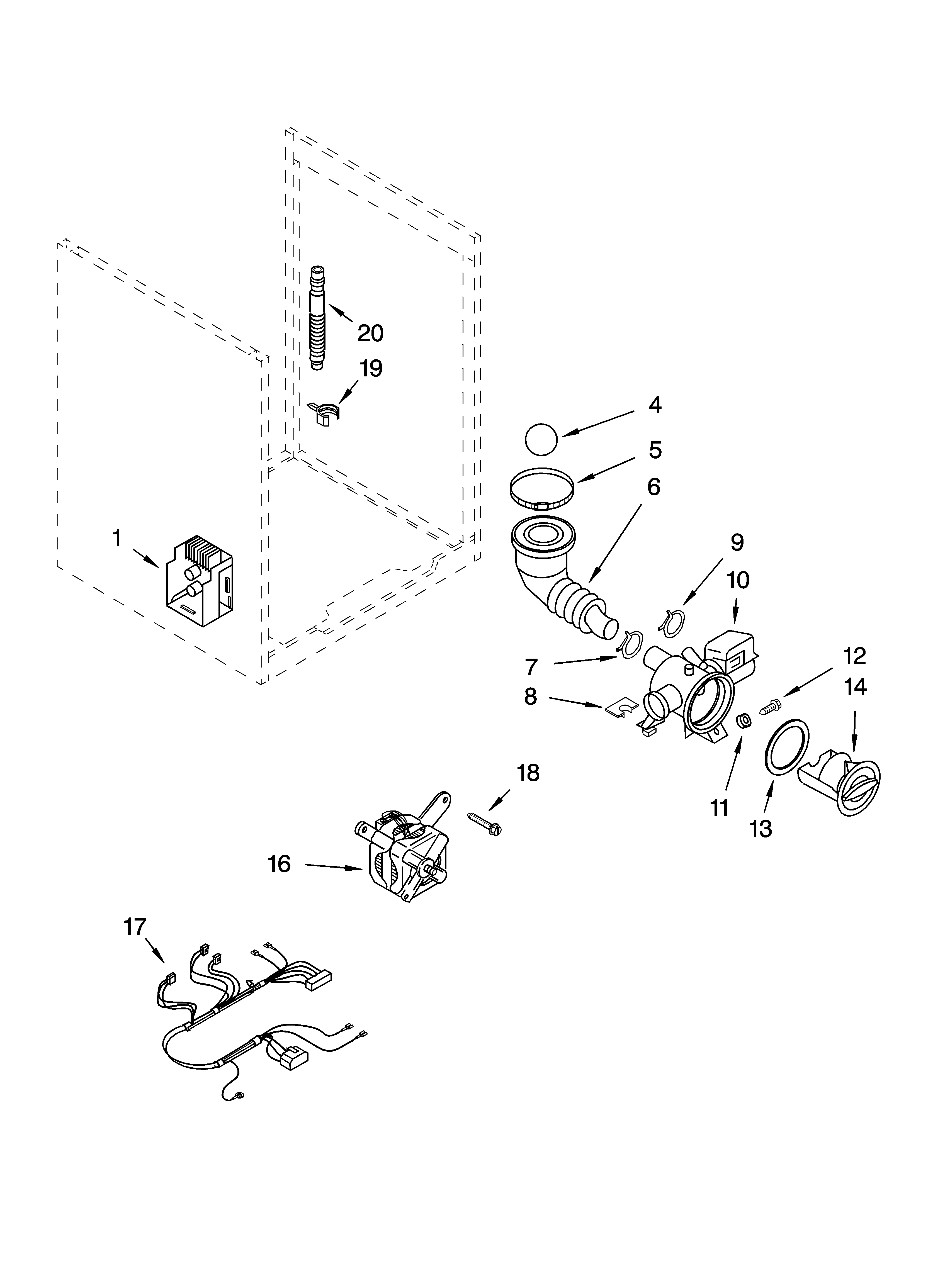 Pump and motor parts, optional parts (not included)