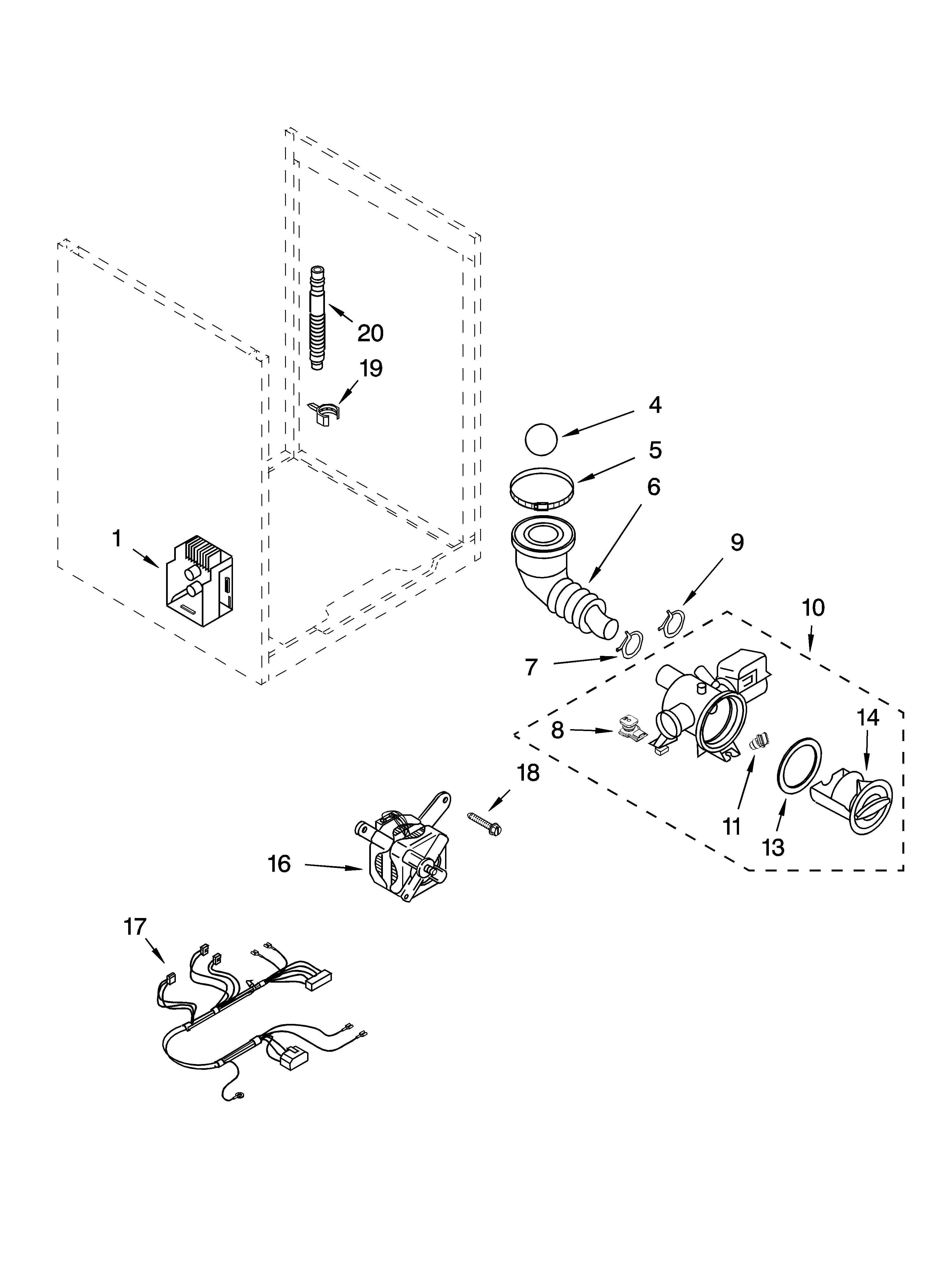Pump and motor parts, optional parts (not included)