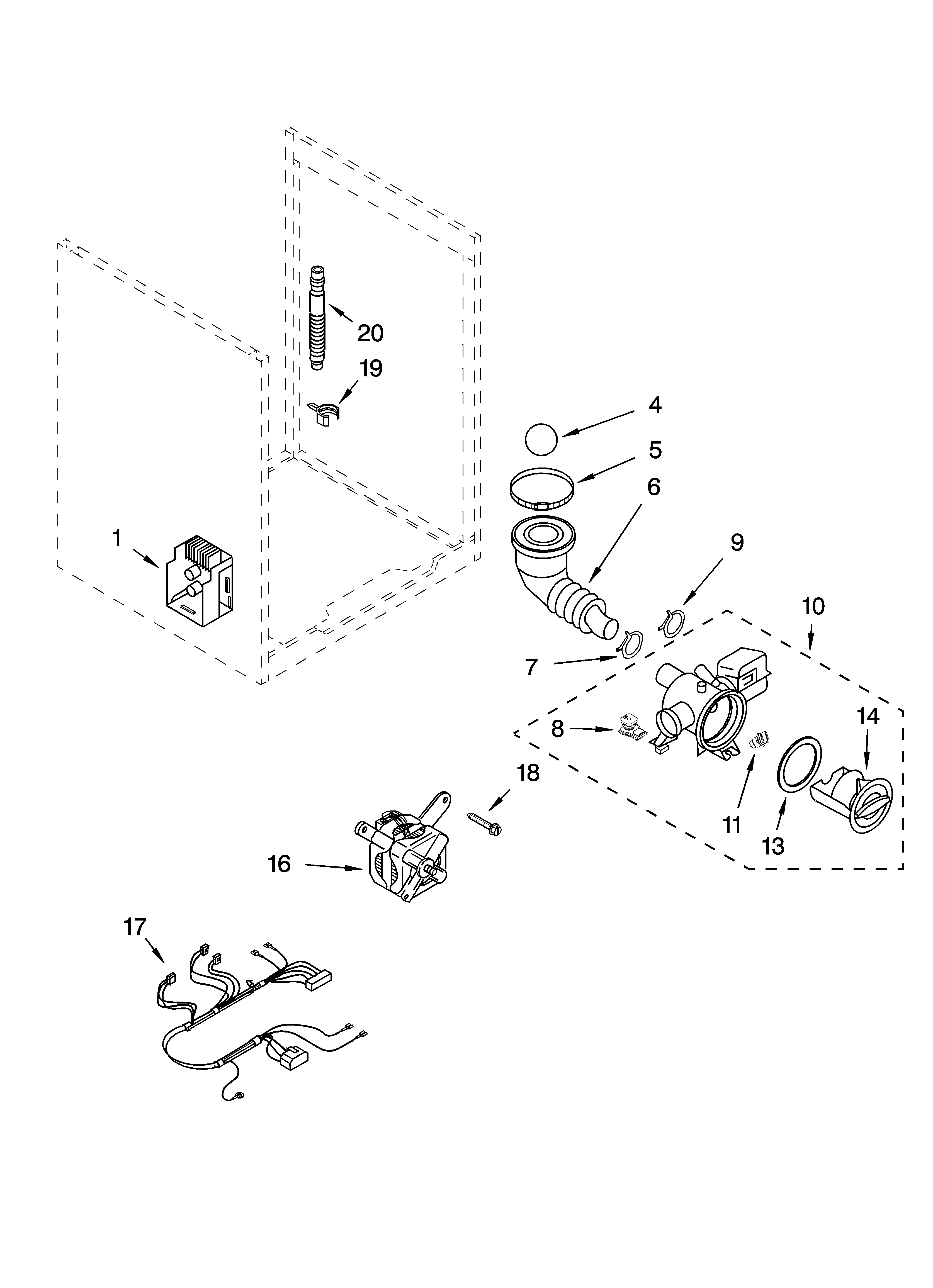 Pump and motor parts, optional parts (not included)