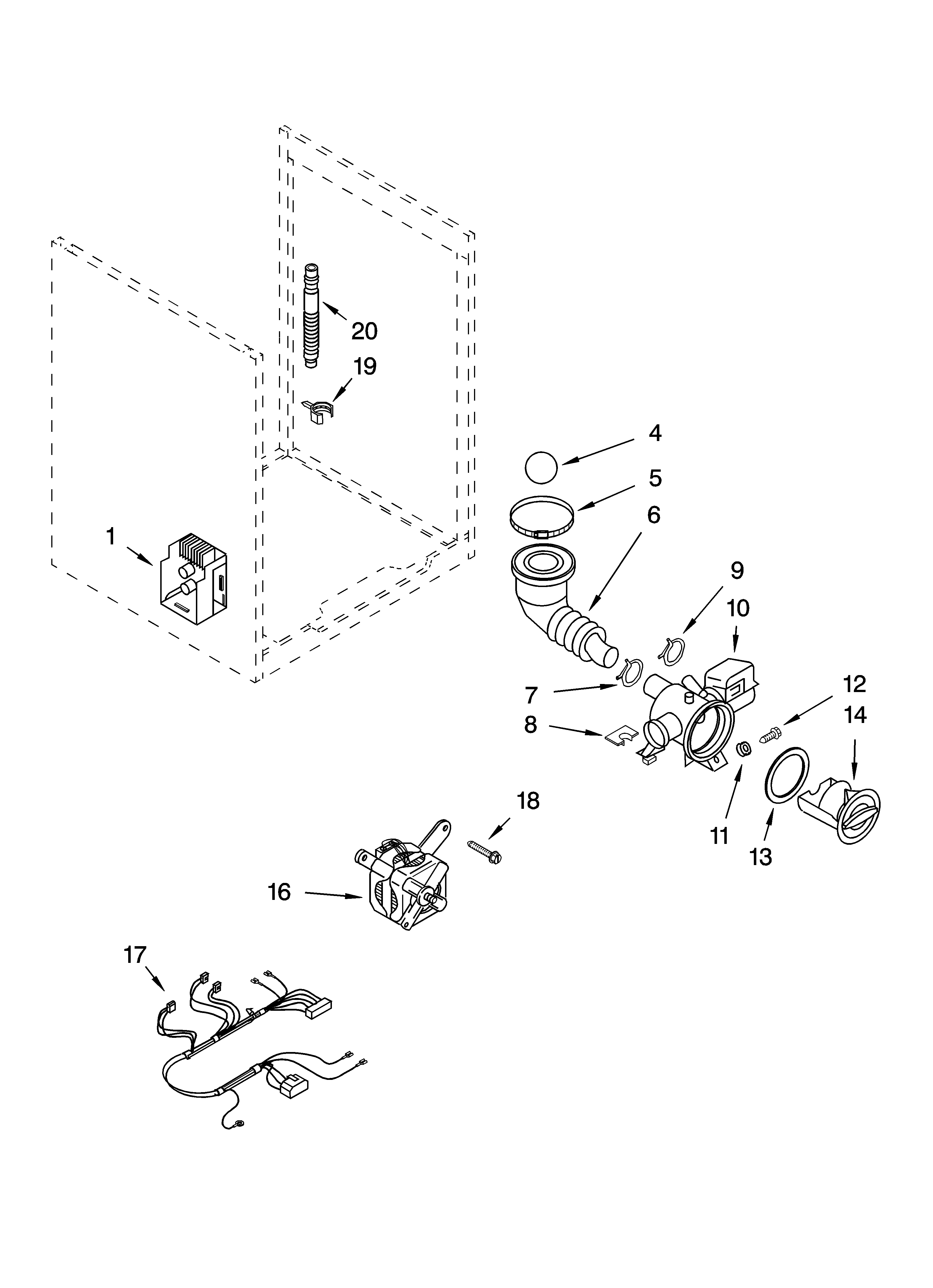 Pump and motor parts, optional parts (not included)