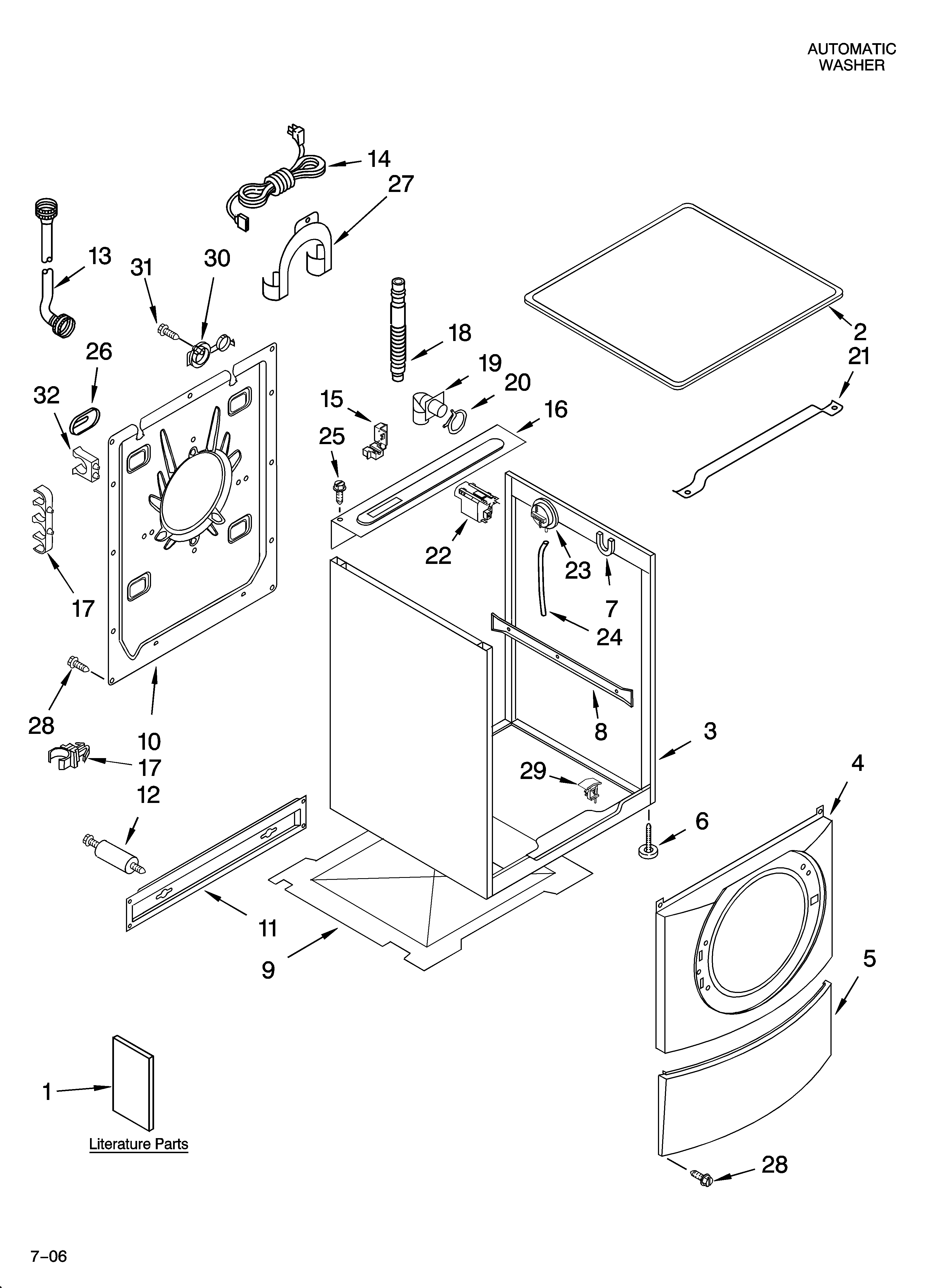 TOP AND CABINET PARTS