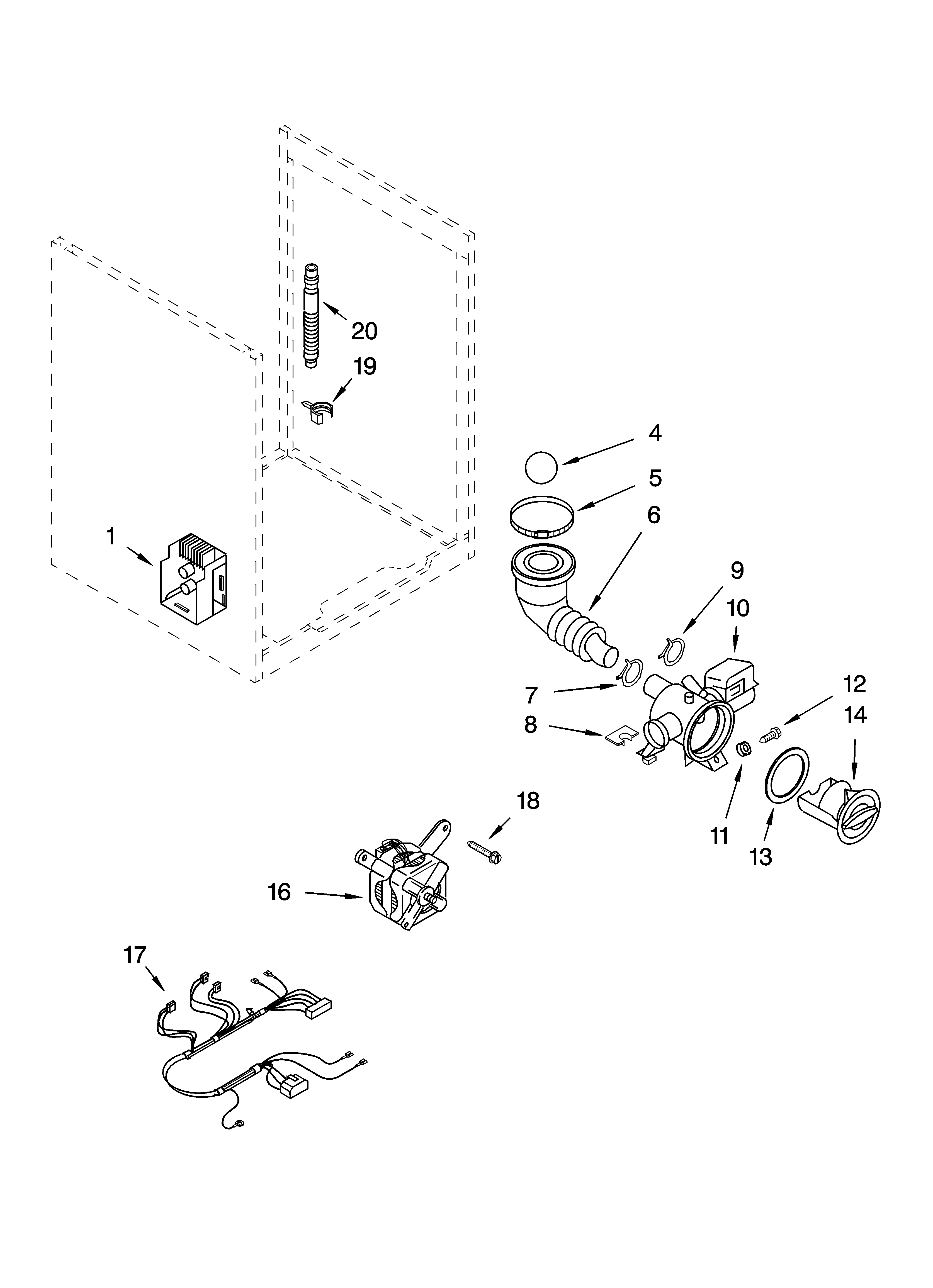 Pump and motor parts, optional parts (not included)