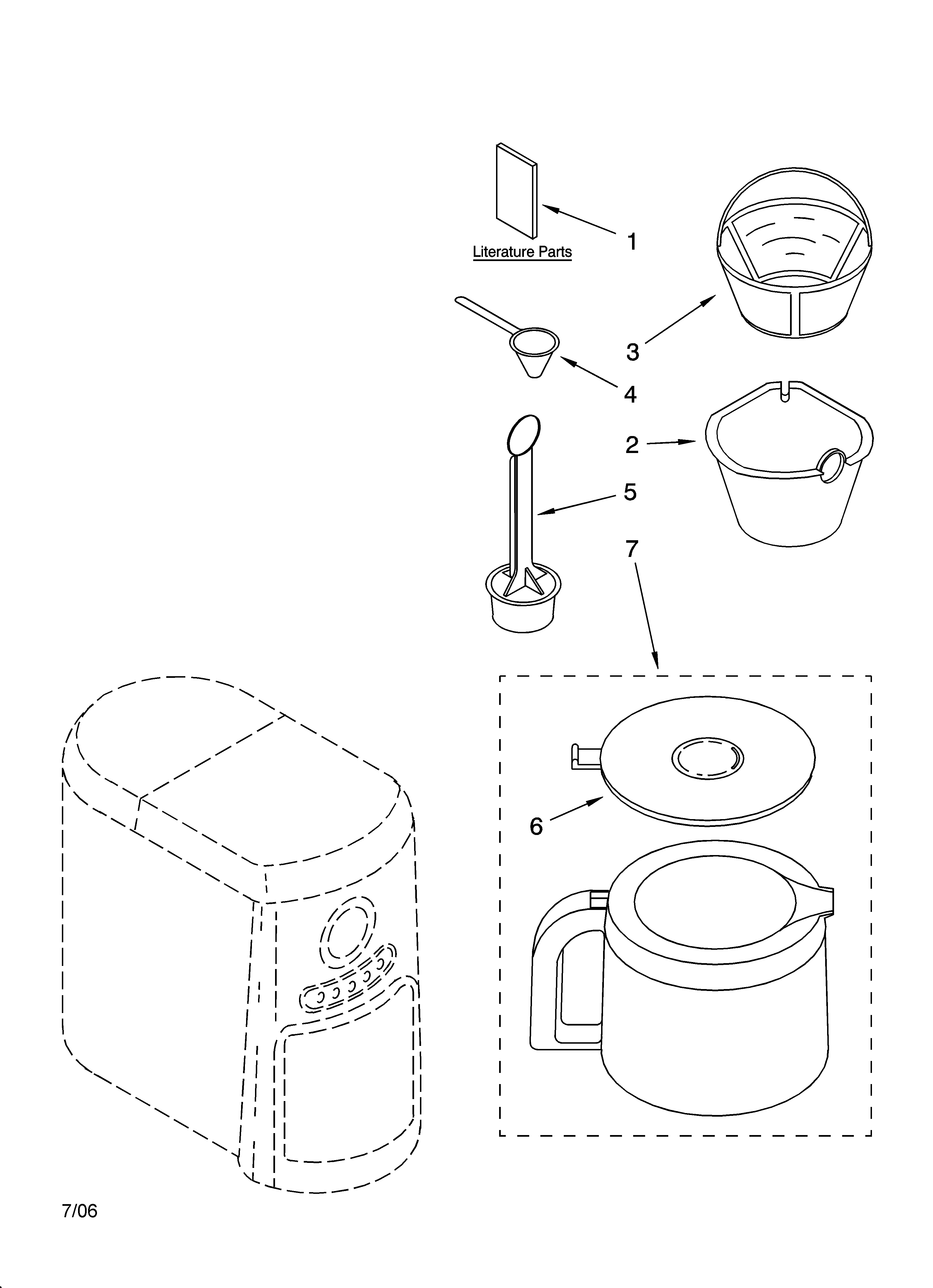 CARAFE AND FILTER PARTS