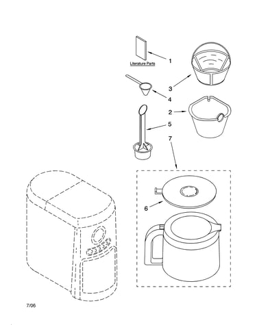 Carafe and filter parts