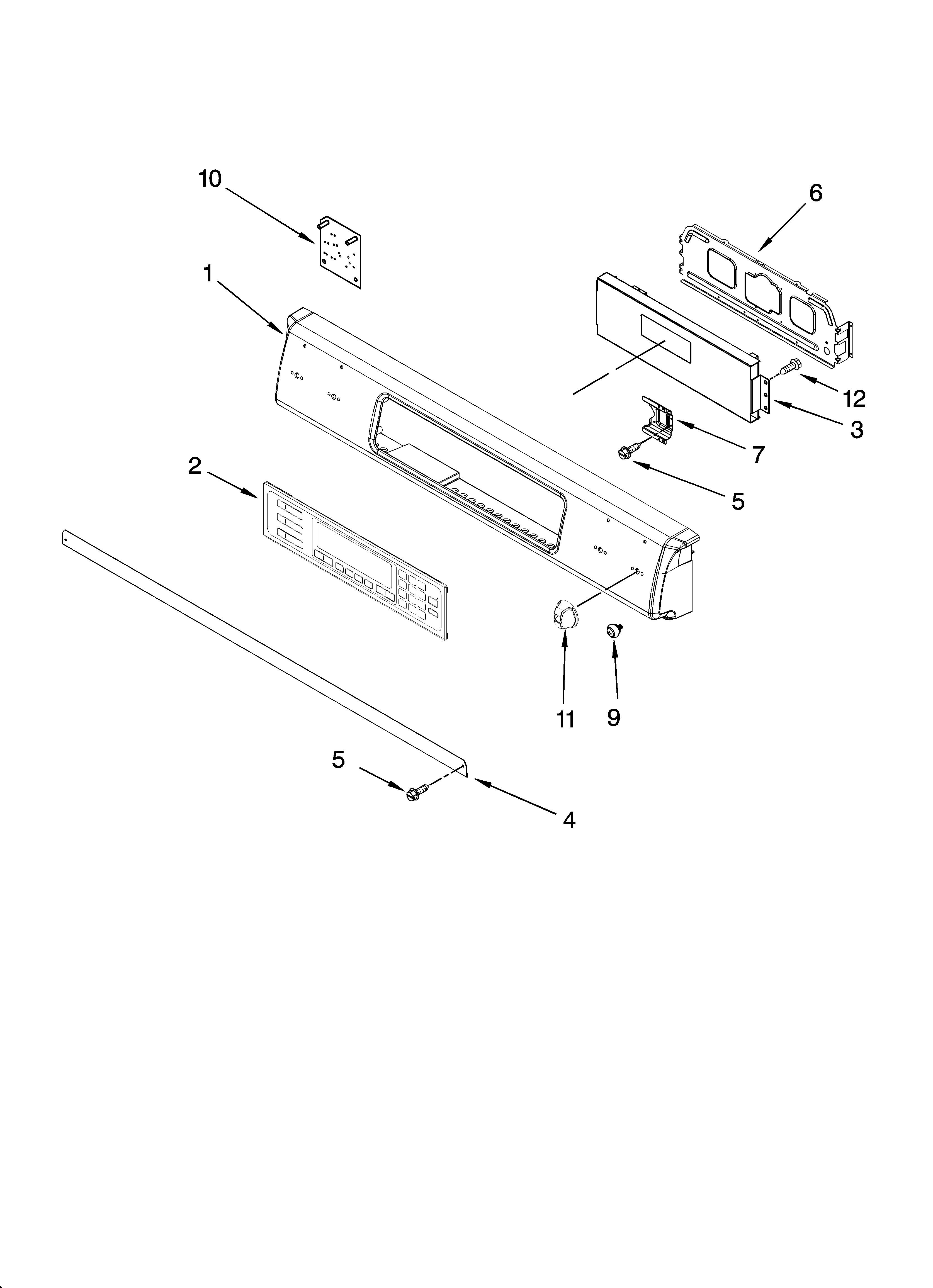 Control panel parts, optional parts (not included)