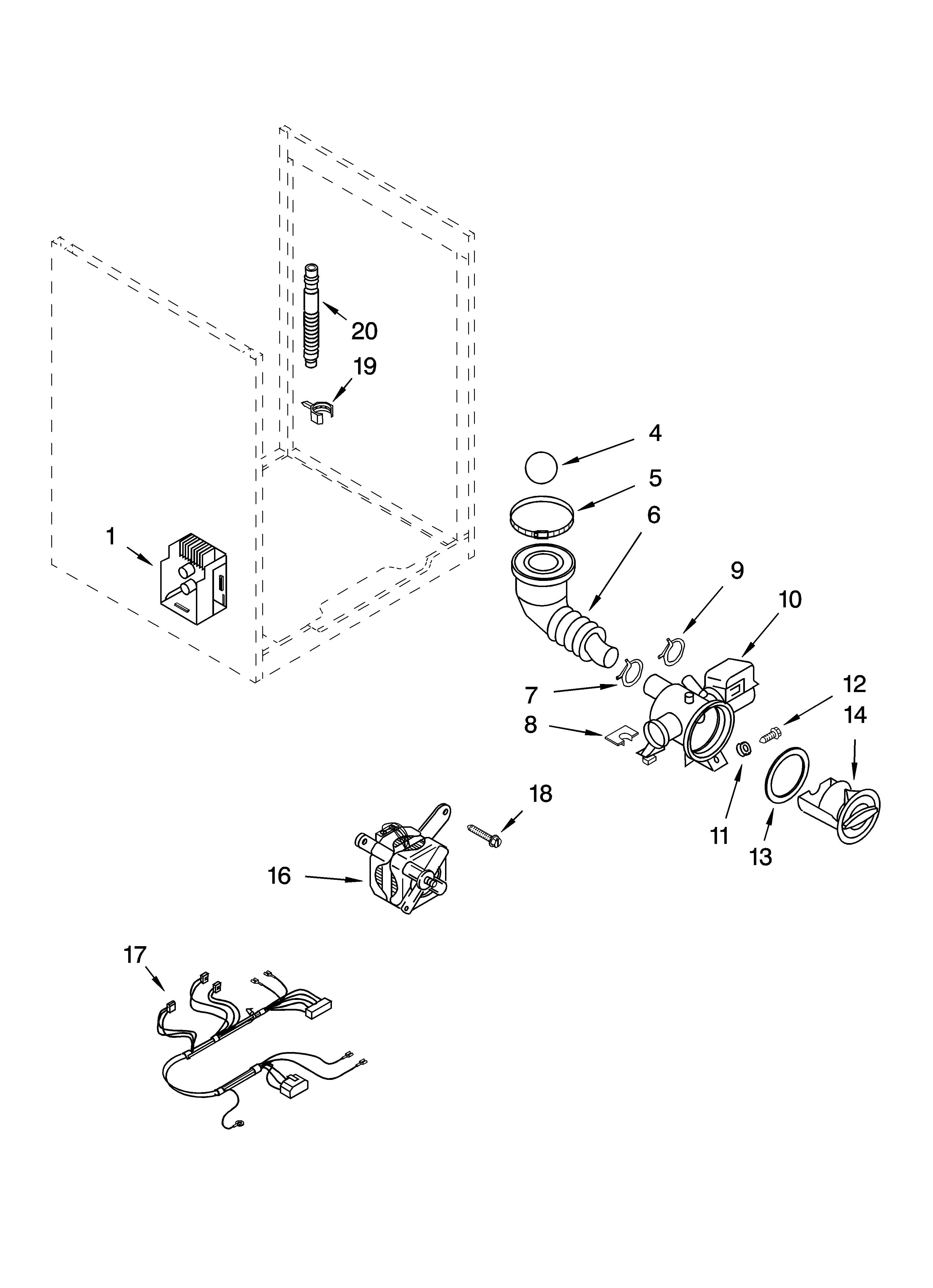 Pump and motor parts, optional parts (not included)