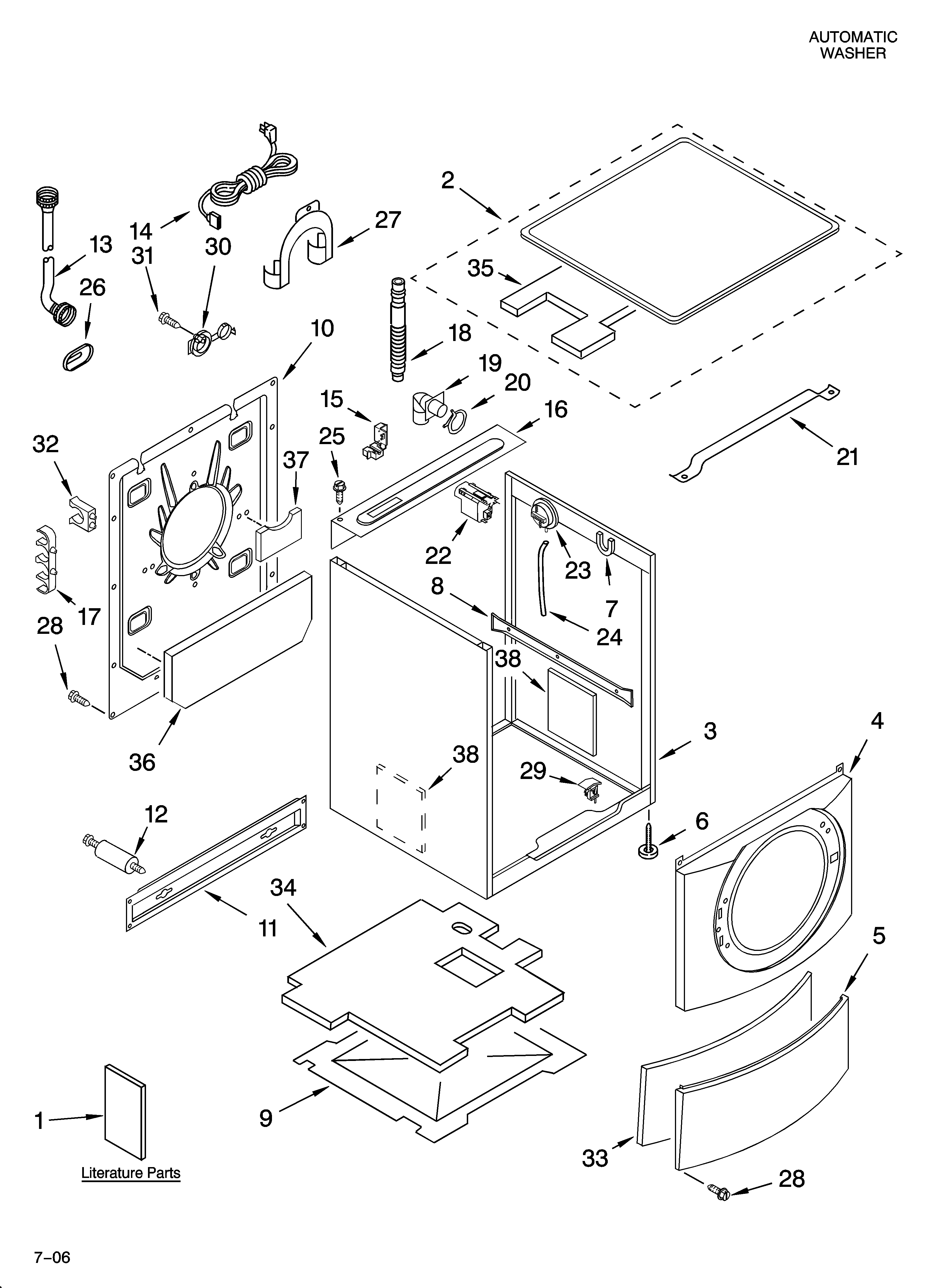 Top and cabinet parts