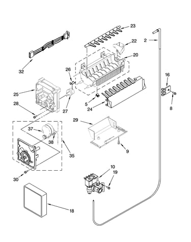 Icemaker parts, optional parts (not included)