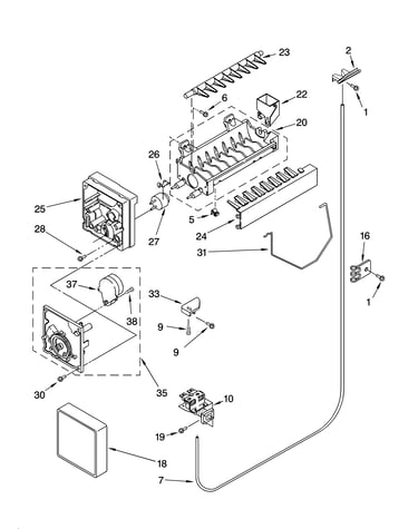 Icemaker parts, optional parts (not included)