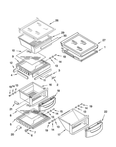 Refrigerator shelf parts