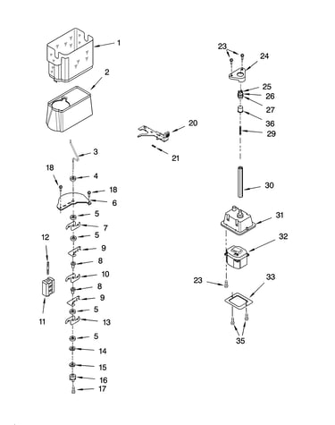 Motor and ice container parts