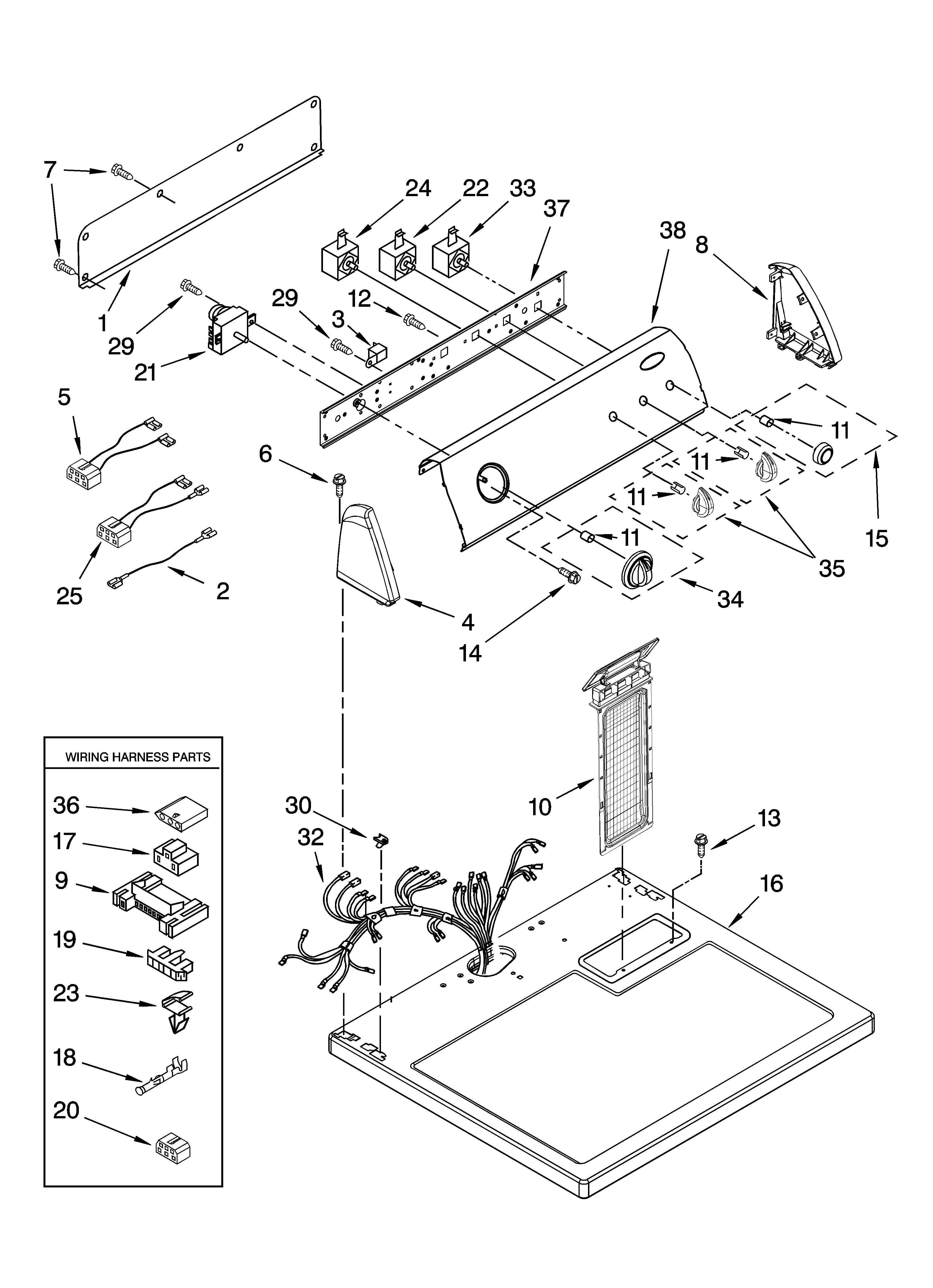 Top and console parts