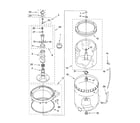 Whirlpool 7MWT97920SG0 agitator, basket and tub parts diagram