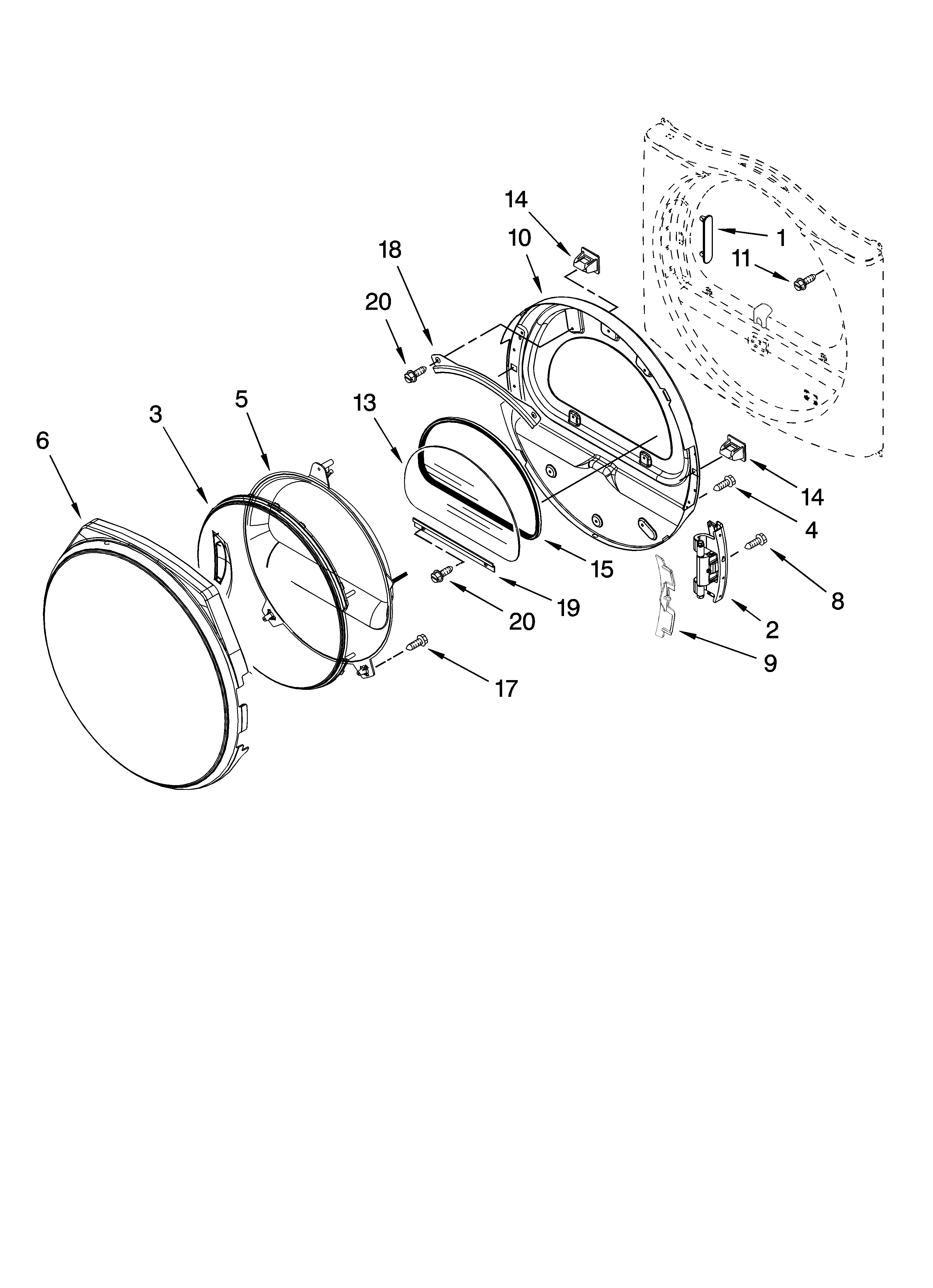 Door parts, optional parts (not included)