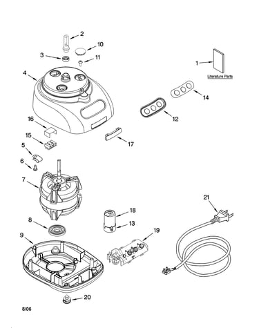 Motor and housing parts