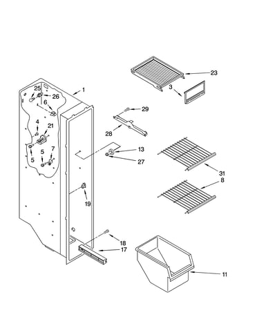 Freezer liner parts