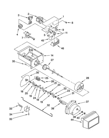 Motor and ice container parts