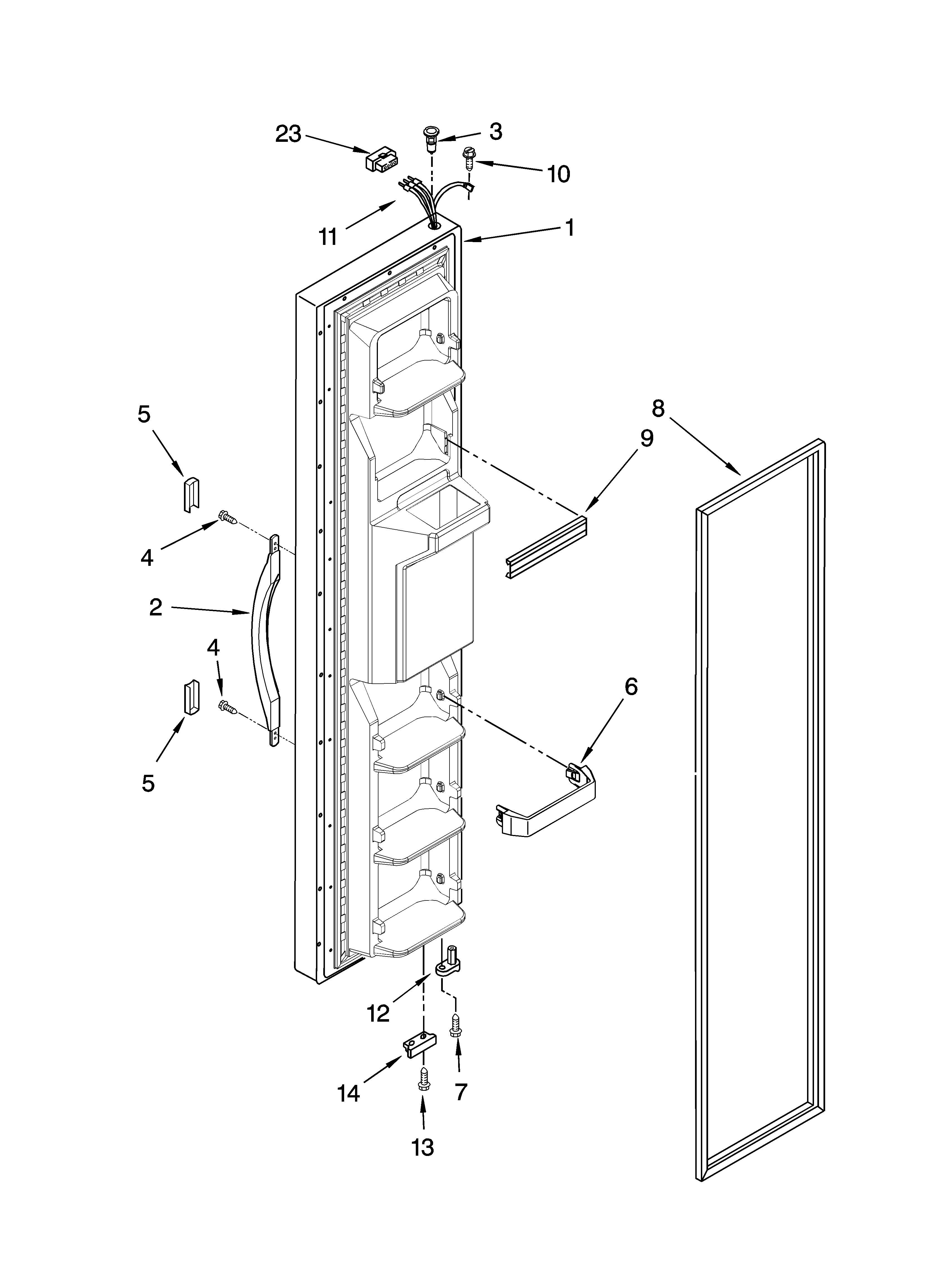 Freezer door parts