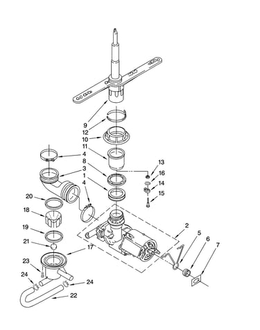 Pump and spray arm parts