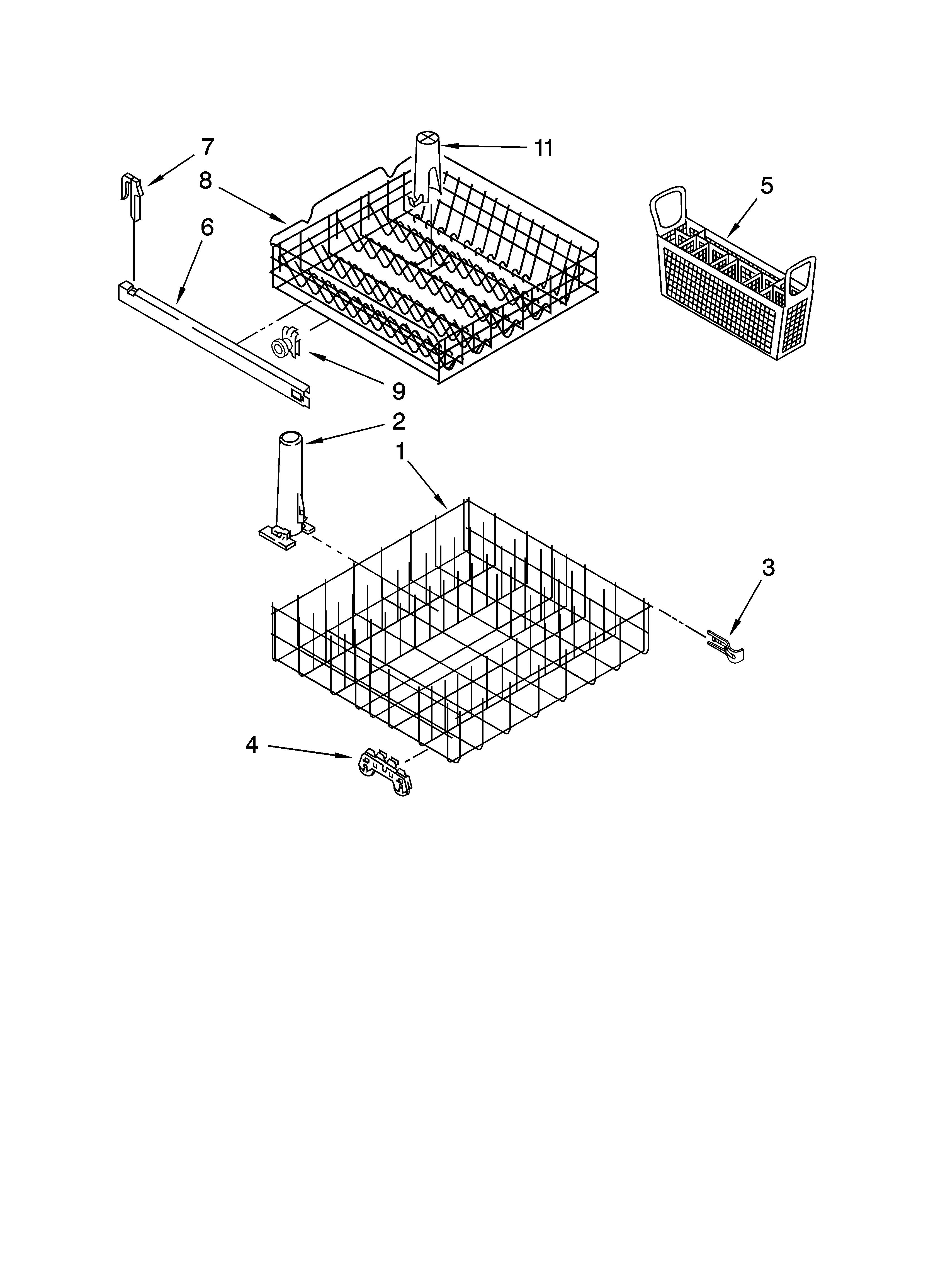 DISHRACK PARTS, OPTIONAL PARTS (NOT INCLUDED)