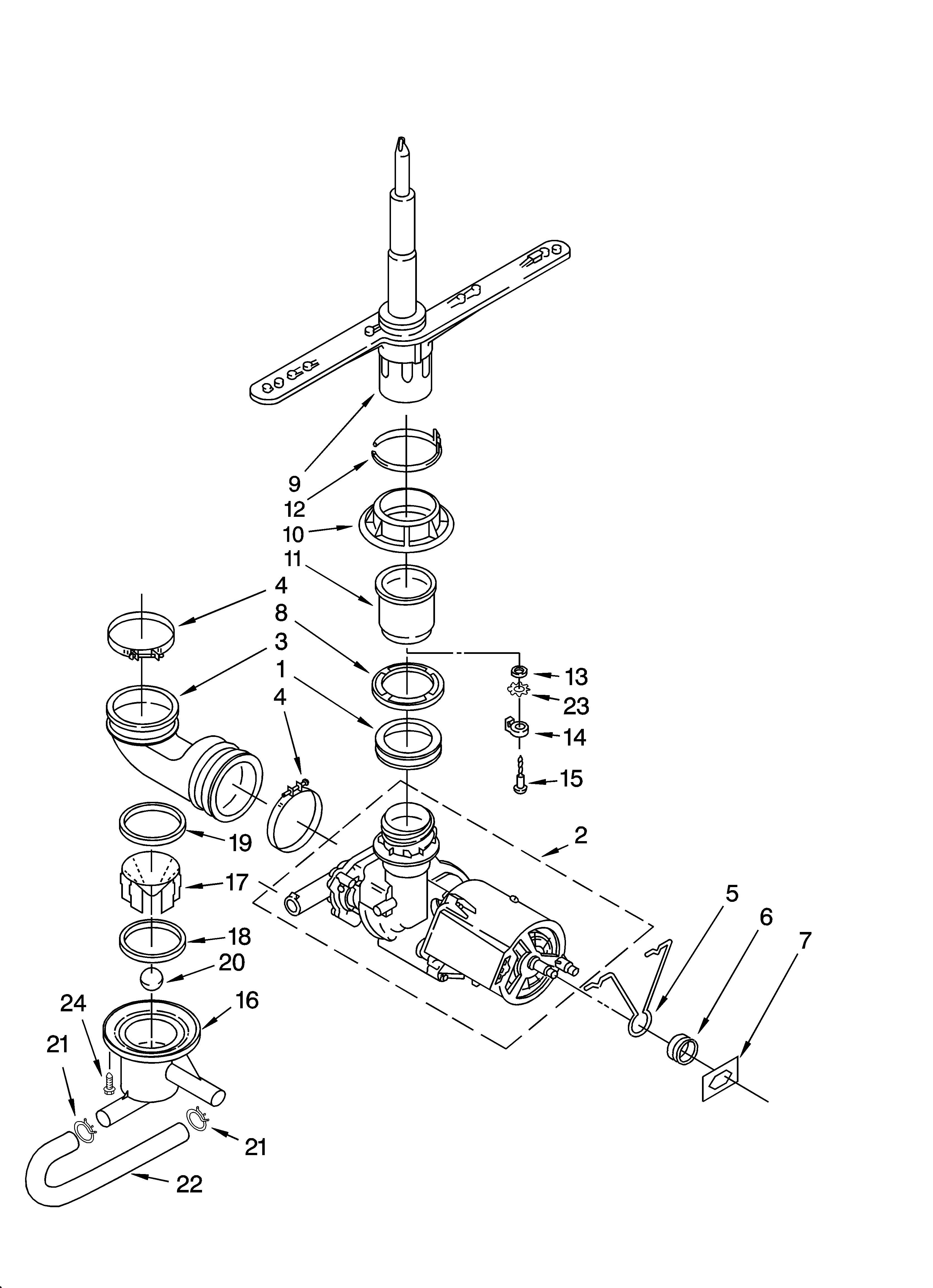 Pump and spray arm parts