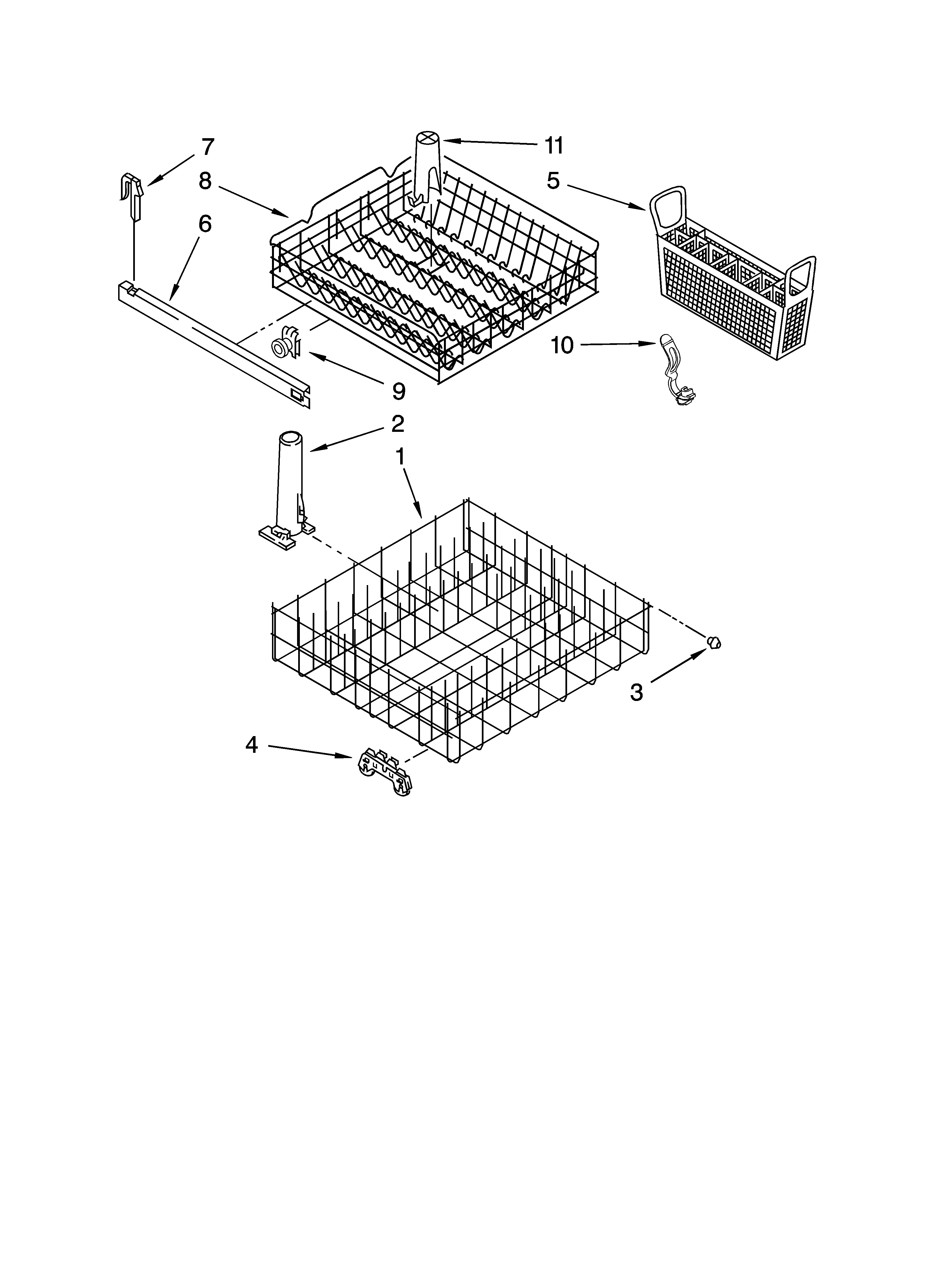 Dishrack parts, optional parts