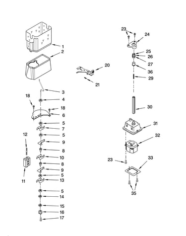 Motor and ice container parts
