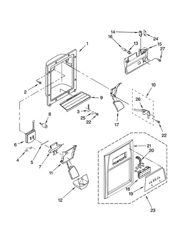Dispenser front parts
