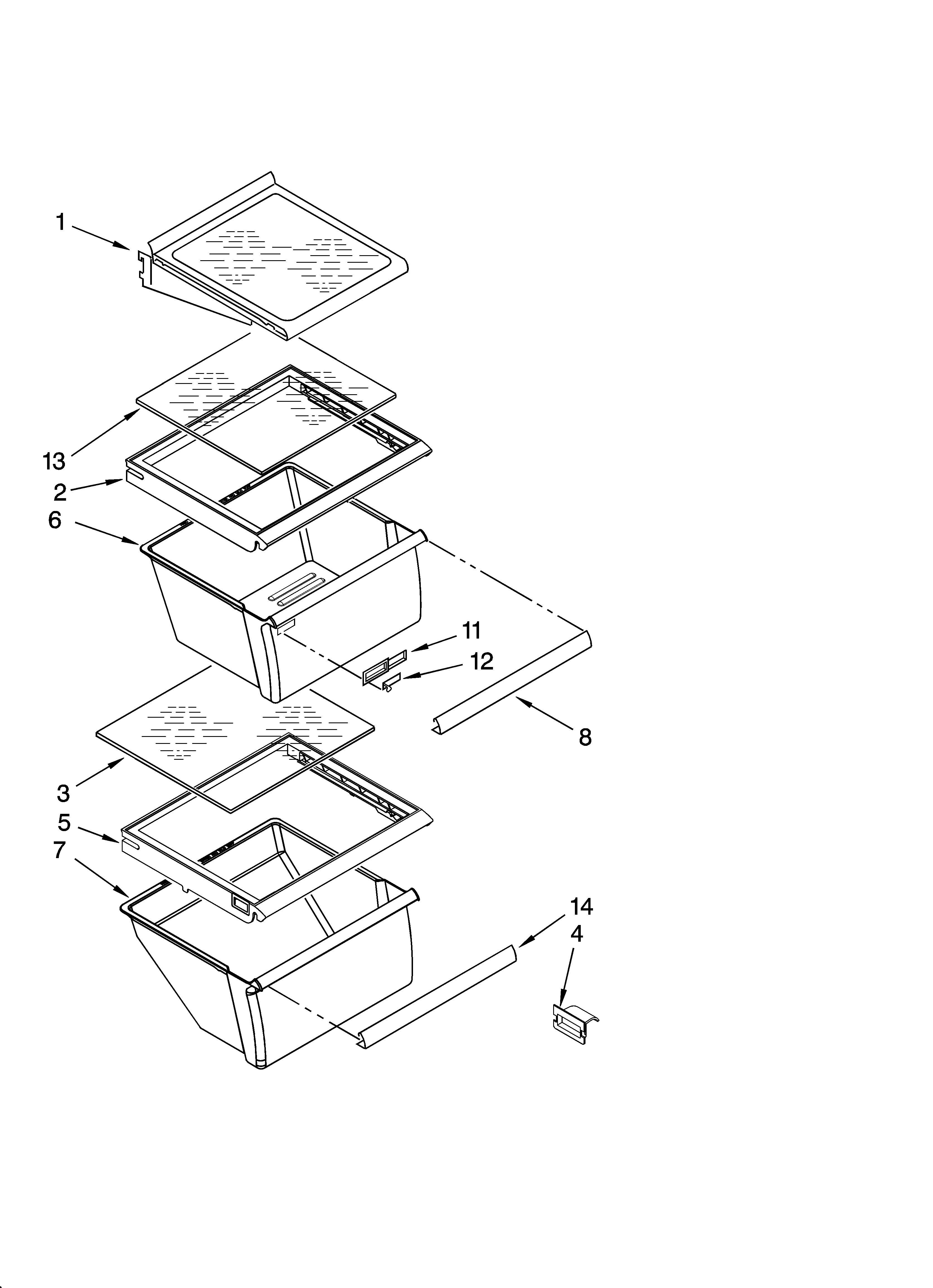 Refrigerator shelf parts
