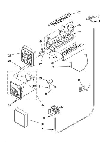Icemaker parts, optional parts (not included)