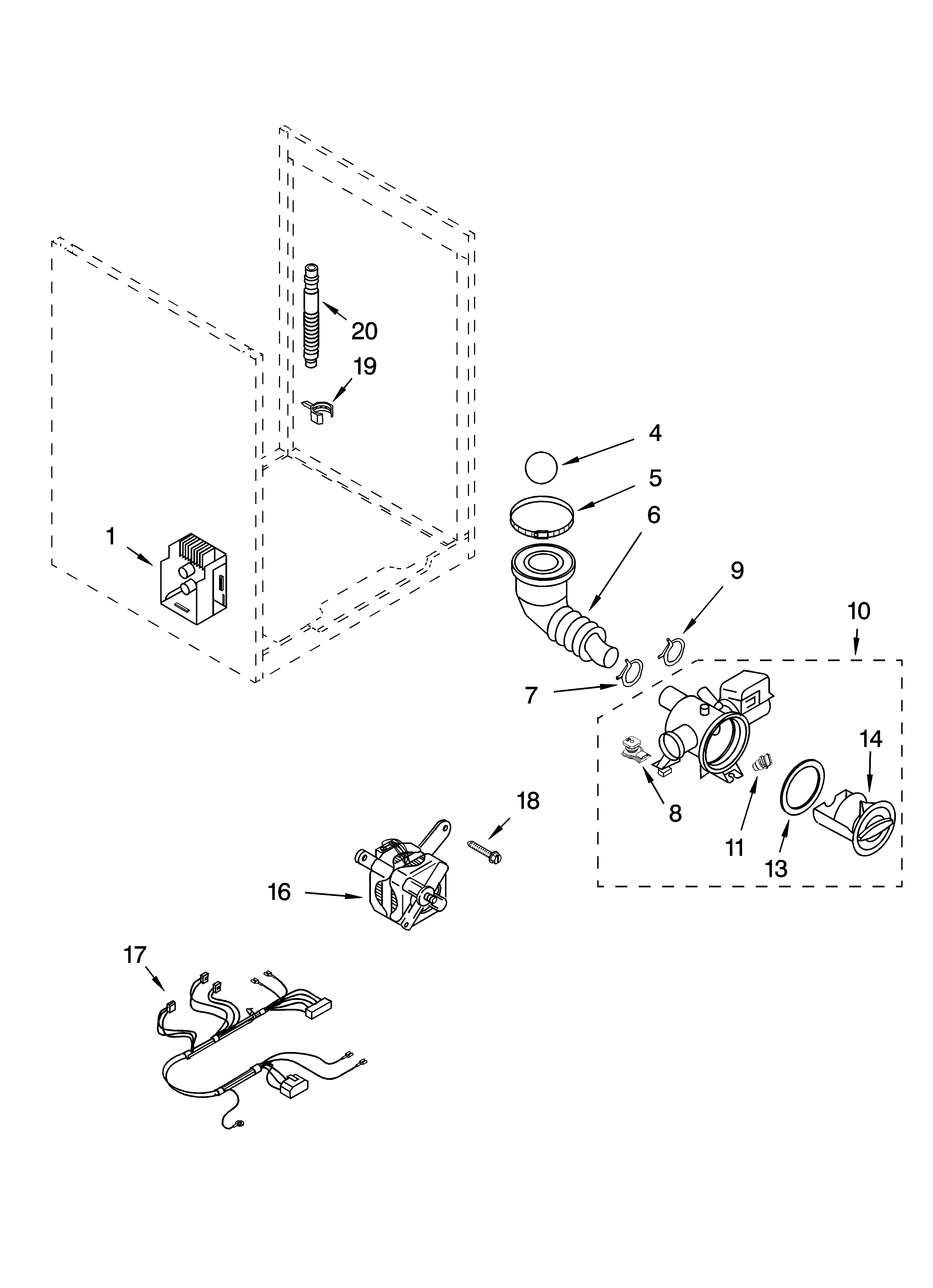 Pump and motor parts, optional parts (not included)