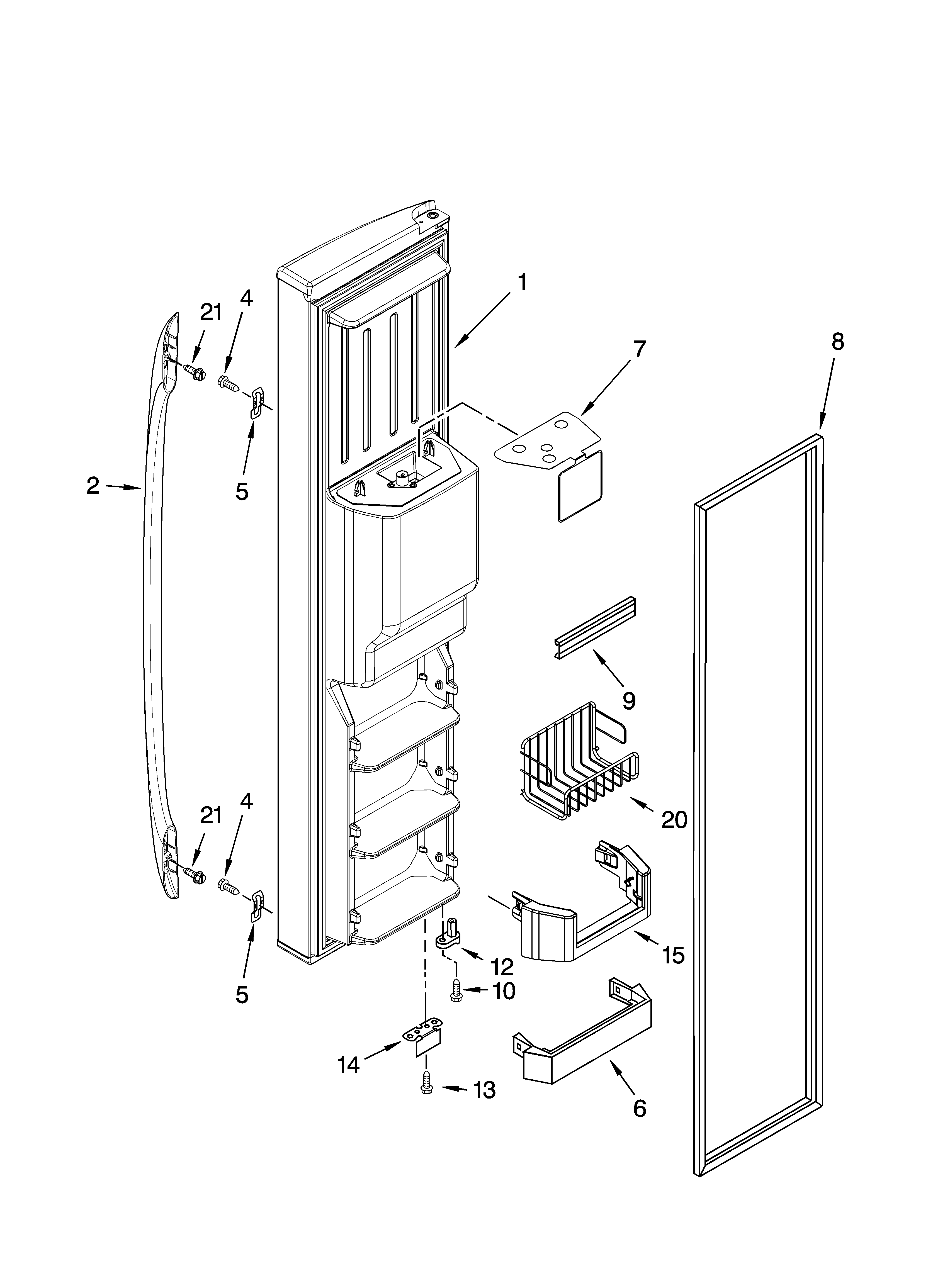Freezer door parts
