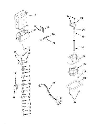 Motor and ice container parts
